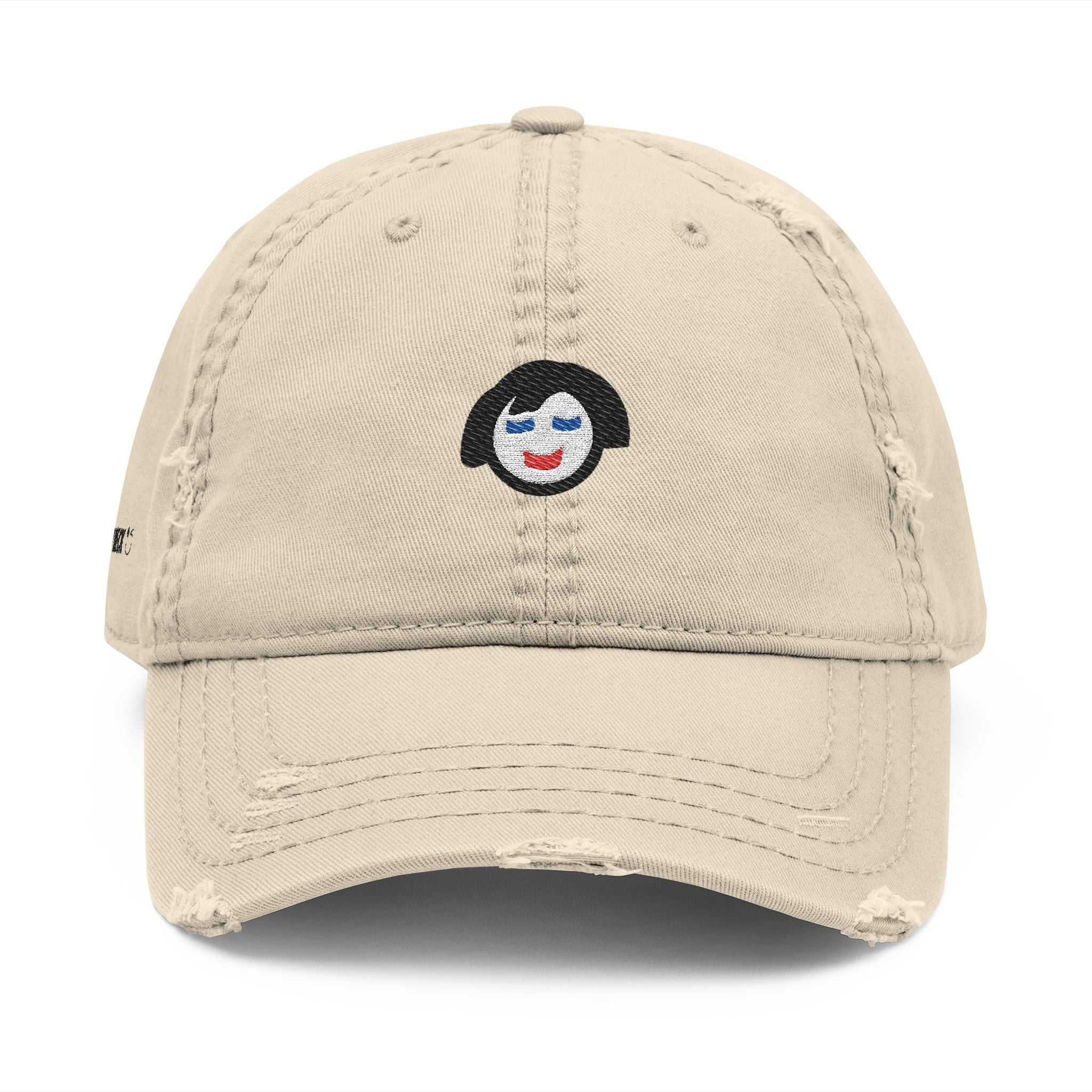 Smiling JECKY  Face Logo  Hat | Embroidered Distressed Cap