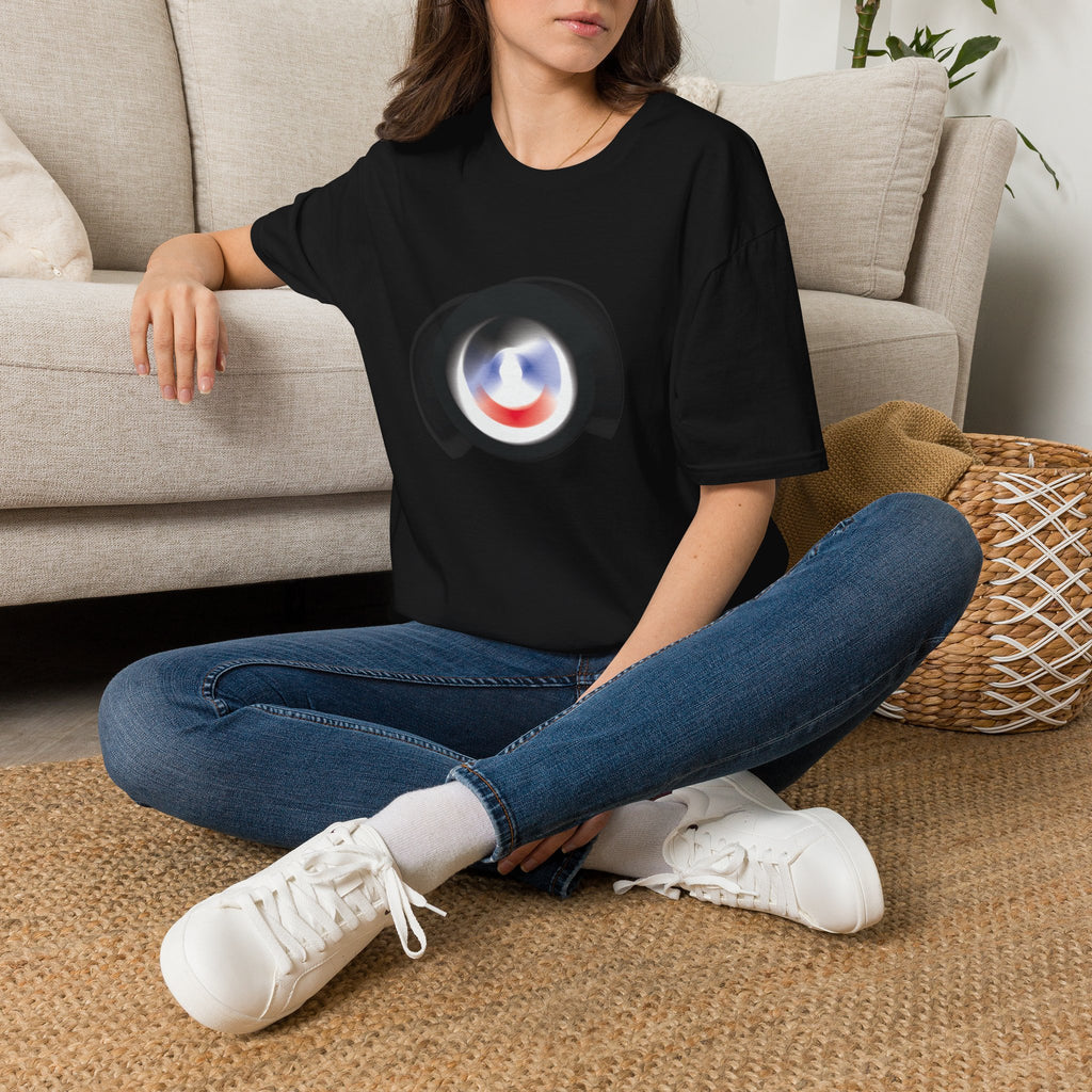 Abstract Color Swirl T-Shirt | Minimal Lens Circle Graphic