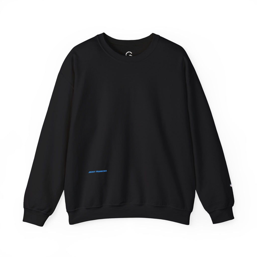 JECKY is/back Crewneck Sweatshirt | Minimal Back Text Design