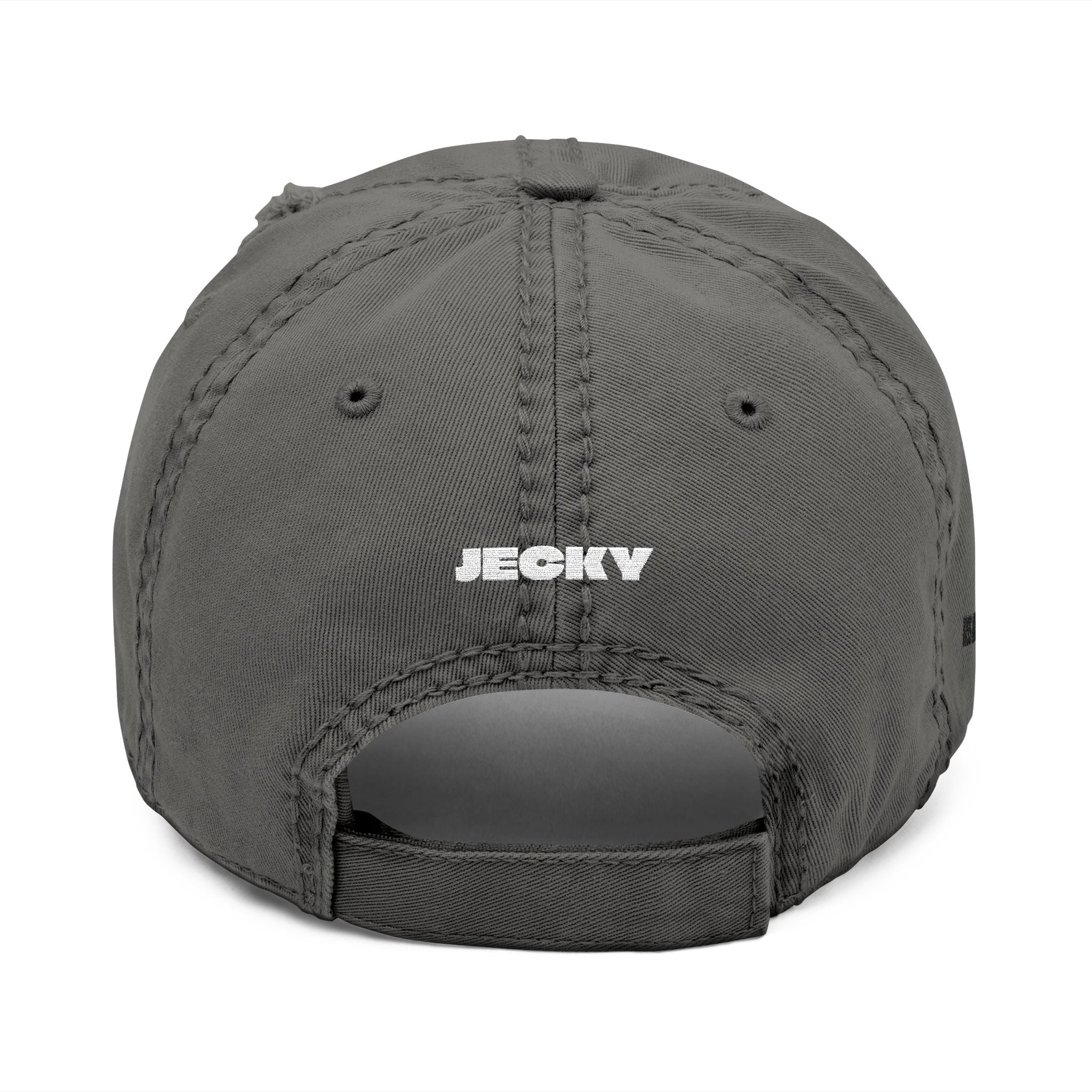 Smiling JECKY  Face Logo  Hat | Embroidered Distressed Cap