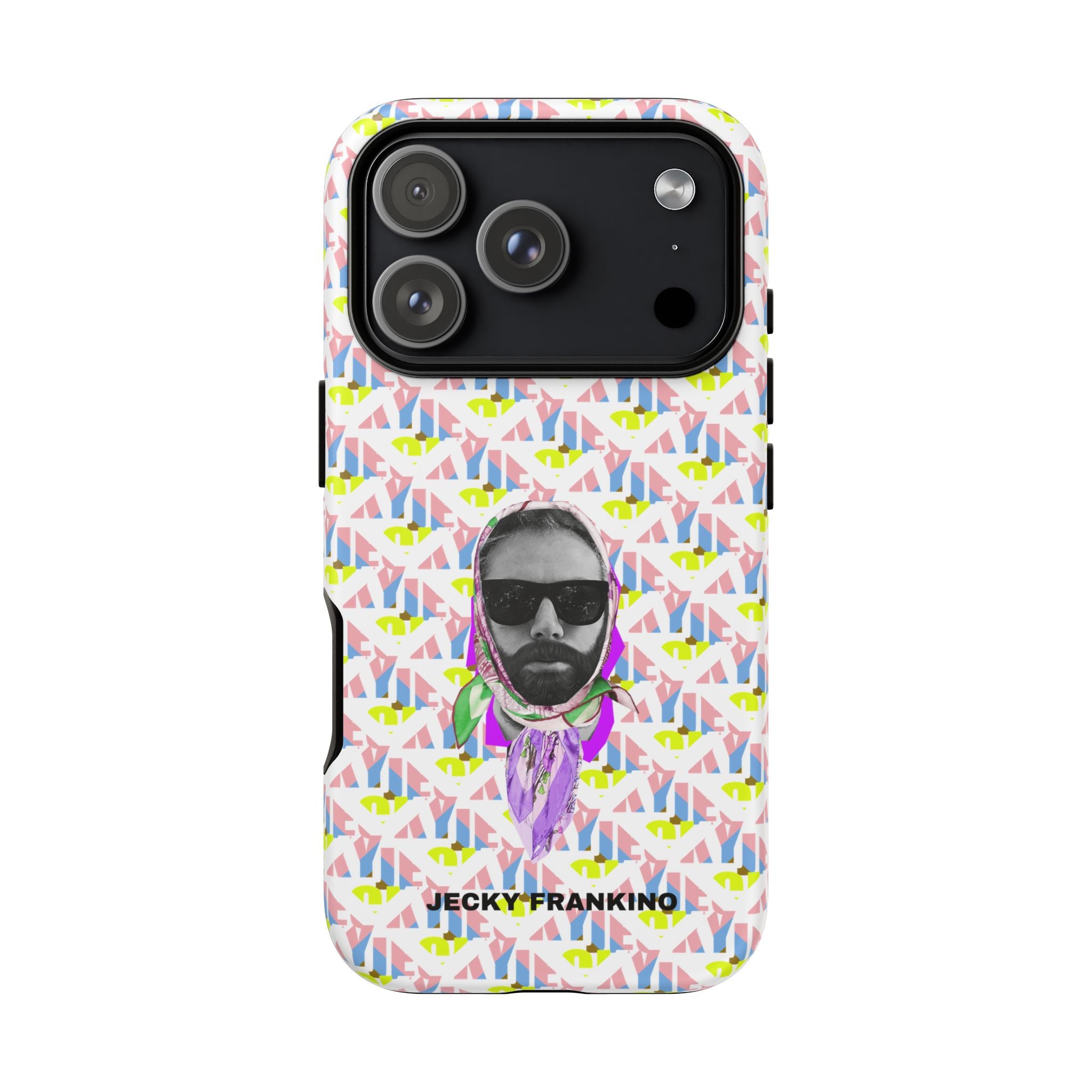 JECKY Retro Geometric Pattern with Sunglass Portrait Phone Case | Tough Cases