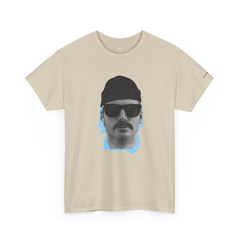 JECKY BLACK Beanie  Man  T-Shirt | Retro Portrait, Sunglasses, Vaporwave Accent