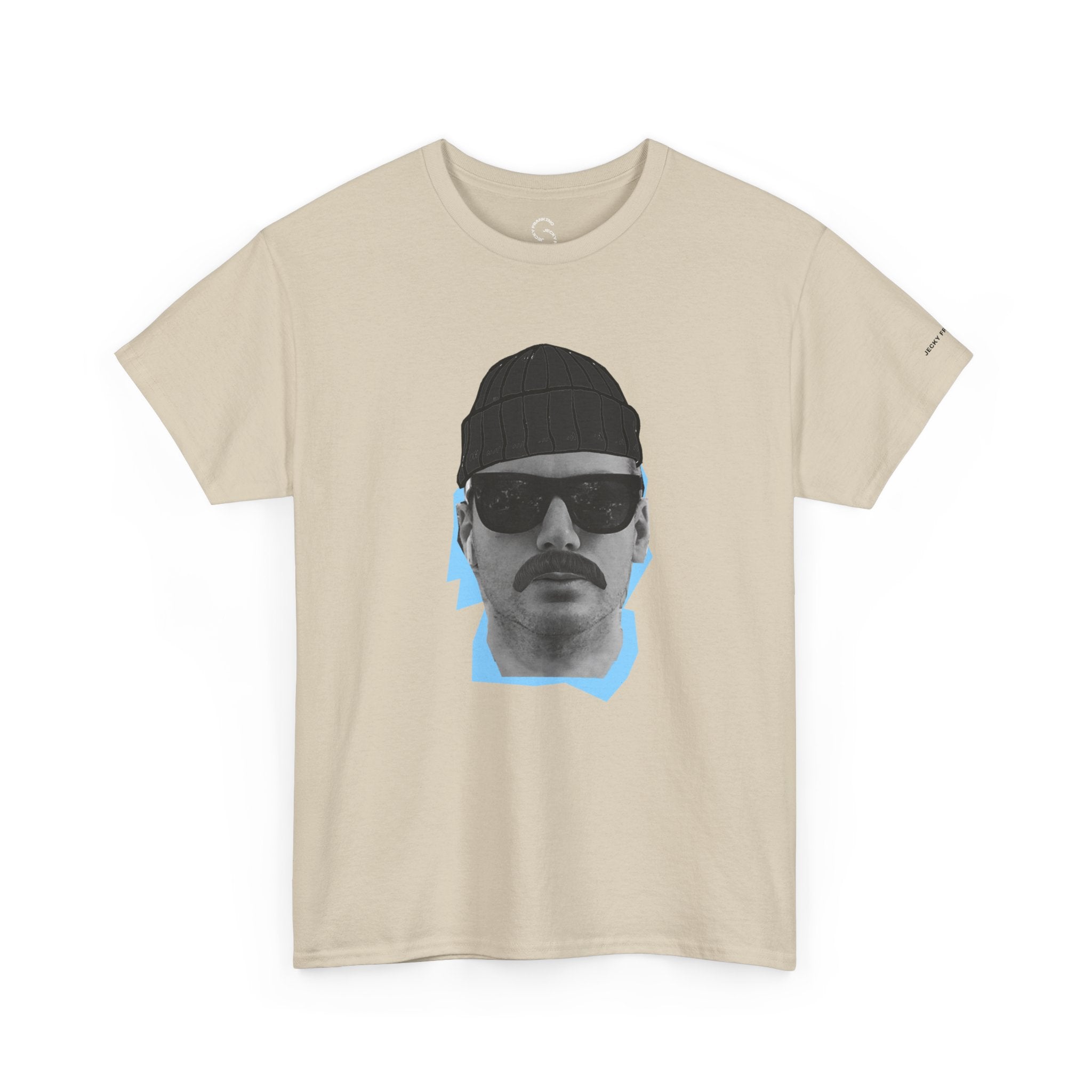 JECKY BLACK Beanie  Man  T-Shirt | Retro Portrait, Sunglasses, Vaporwave Accent