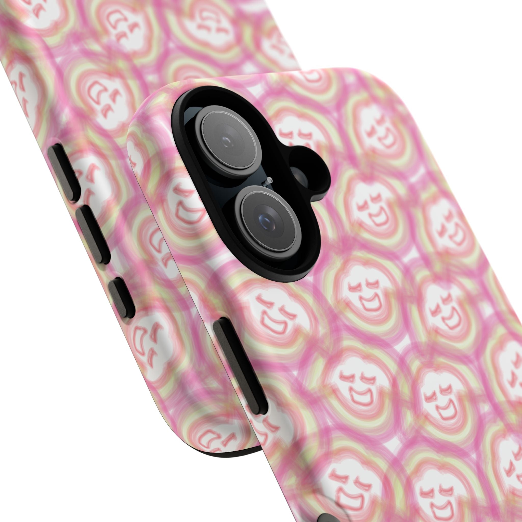 Pink Smiley JF Pattern Phone Case | Cute Repeating Emoji Design