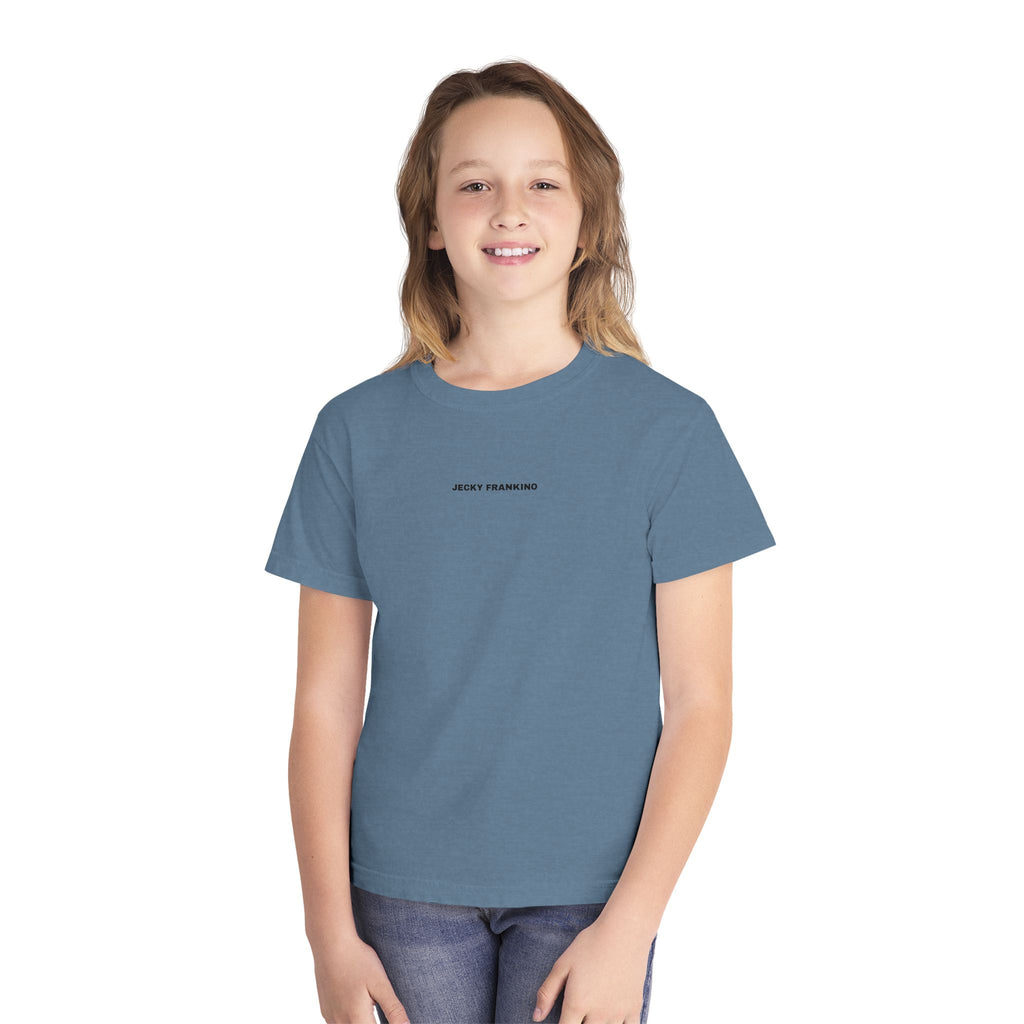 Smiling Face Graphic Youth Tee | Minimal Emoji Back Print