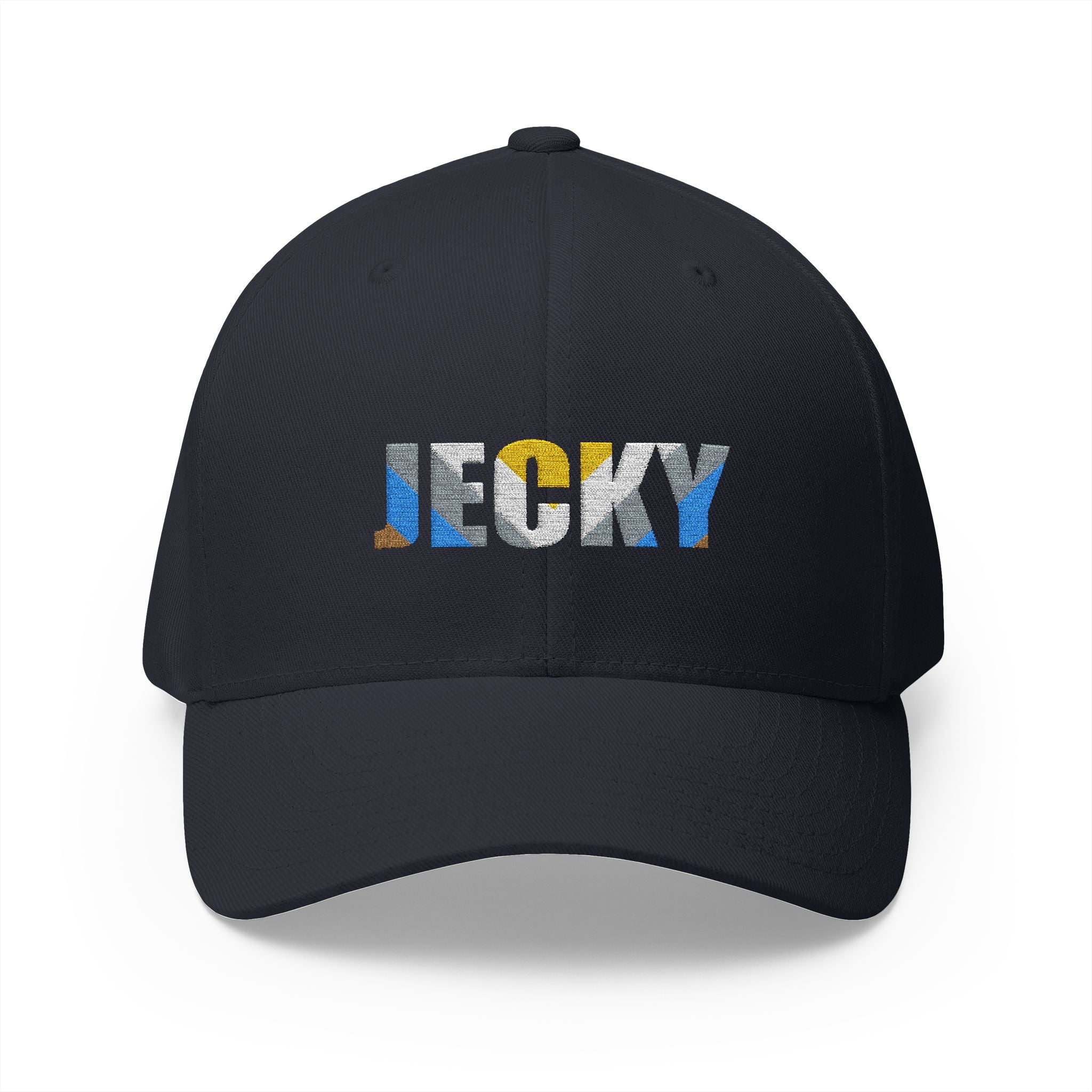 JECKY Text Patch Cap | Embroidered Baseball Hat, Winking Back Detail