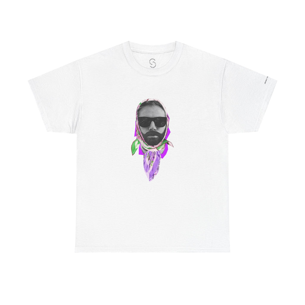 JECKY Fuxia FOULARD  Man  T-Shirt | Retro Portrait, Sunglasses, Vaporwave Accent