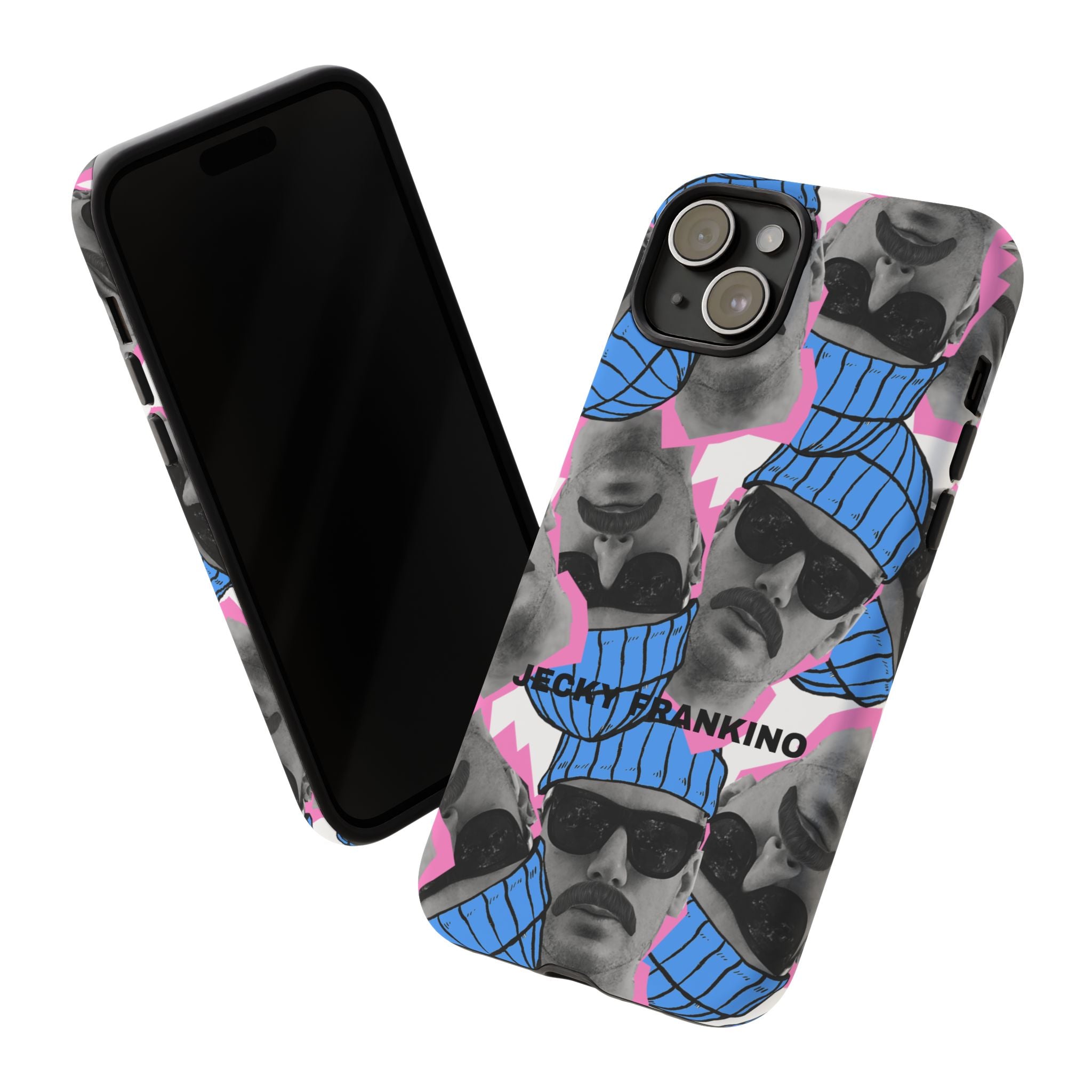 Retro Beanie Portraits phone case | iPhone protective case, quirky face collage