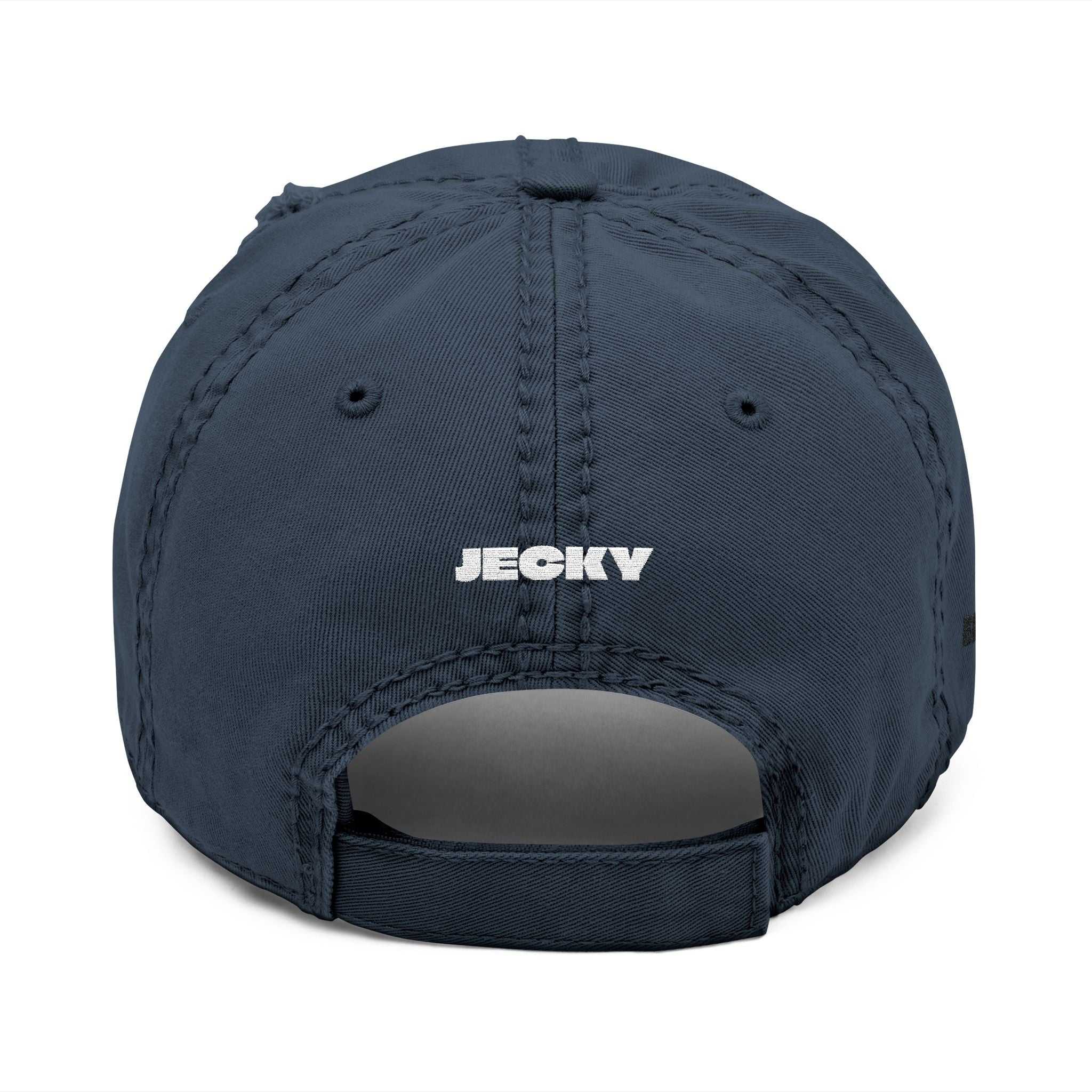 Smiling JECKY  Face Logo  Hat | Embroidered Distressed Cap