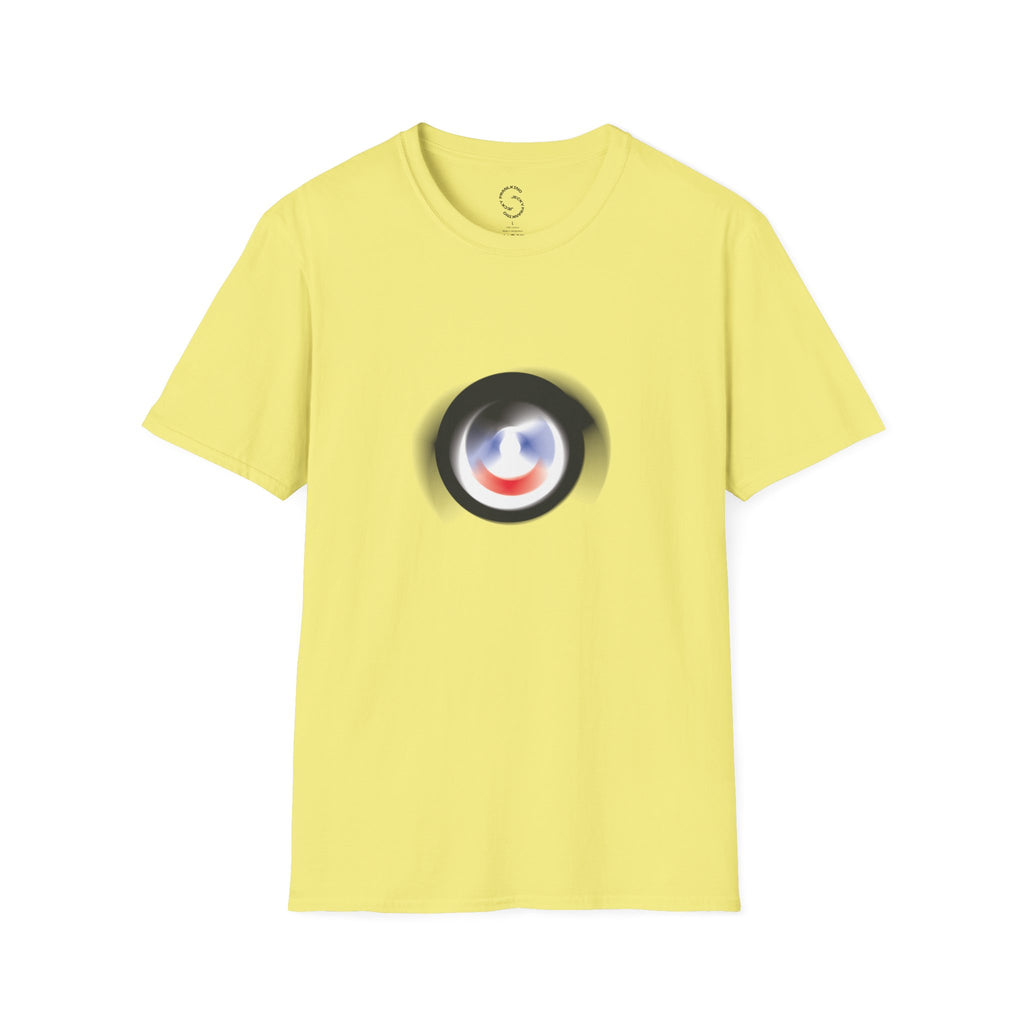 Abstract Color Swirl T-Shirt | Minimal Lens Circle Graphic