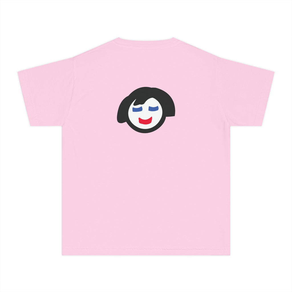 Smiling Face Graphic Youth Tee | Minimal Emoji Back Print