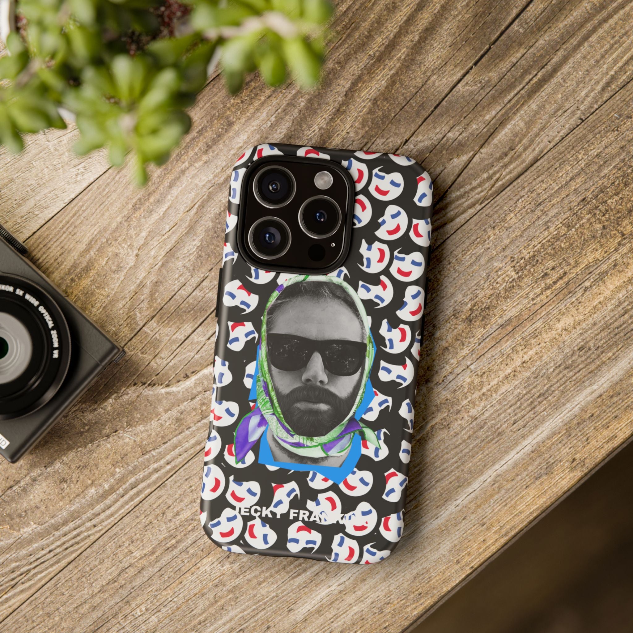 Smiling Mask Pattern Portrait Phone Case | Tough Cases
