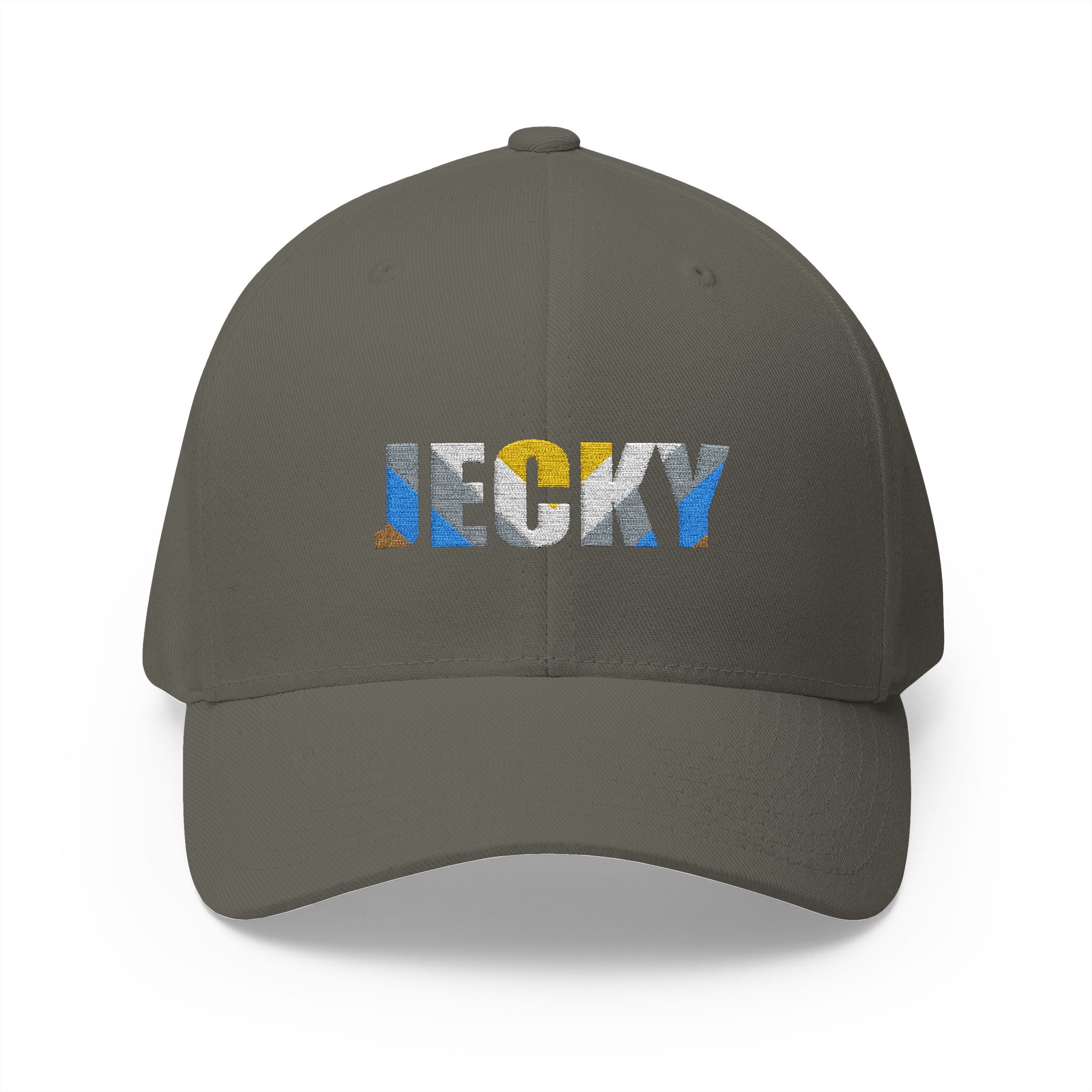 JECKY Text Patch Cap | Embroidered Baseball Hat, Winking Back Detail