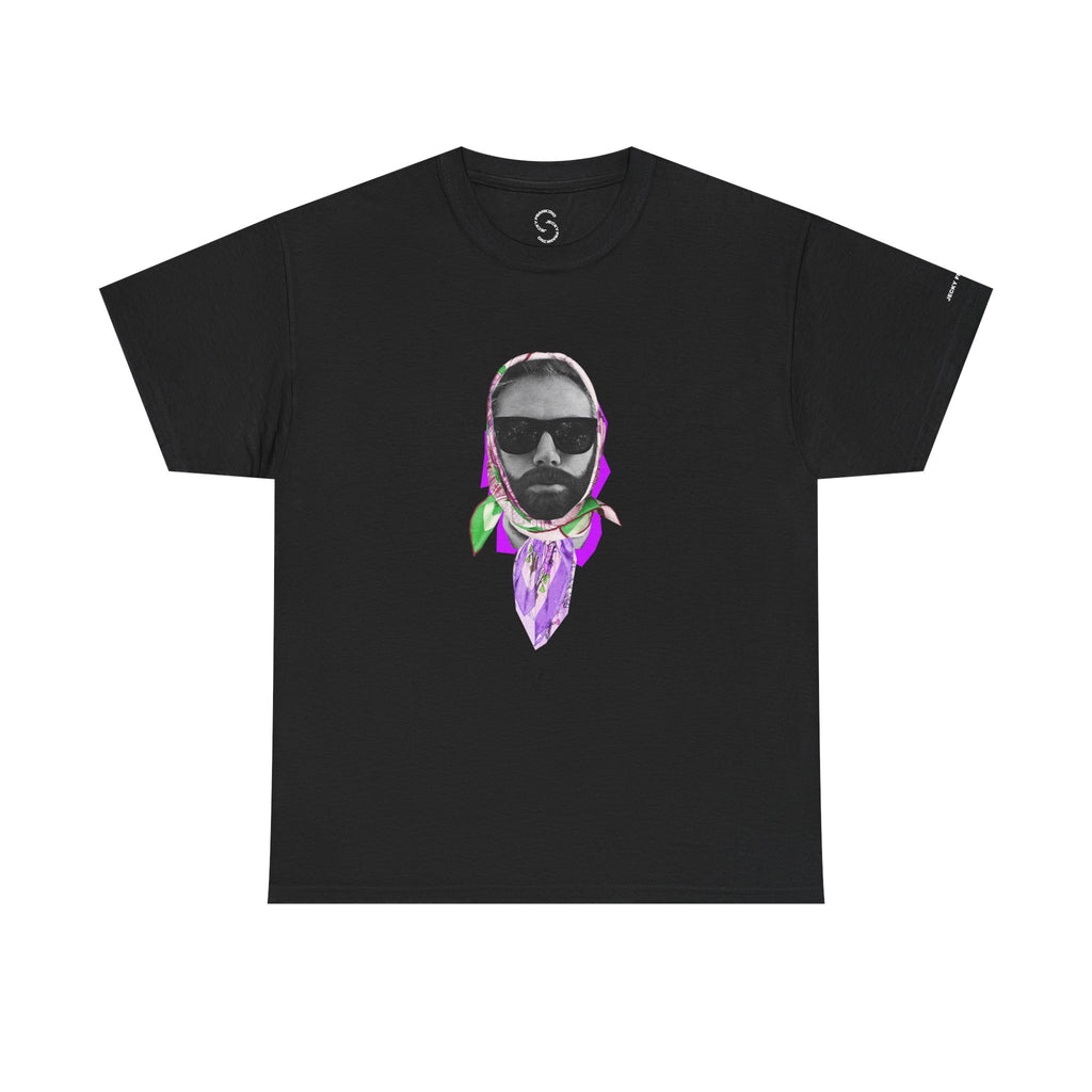 JECKY Fuxia FOULARD  Man  T-Shirt | Retro Portrait, Sunglasses, Vaporwave Accent