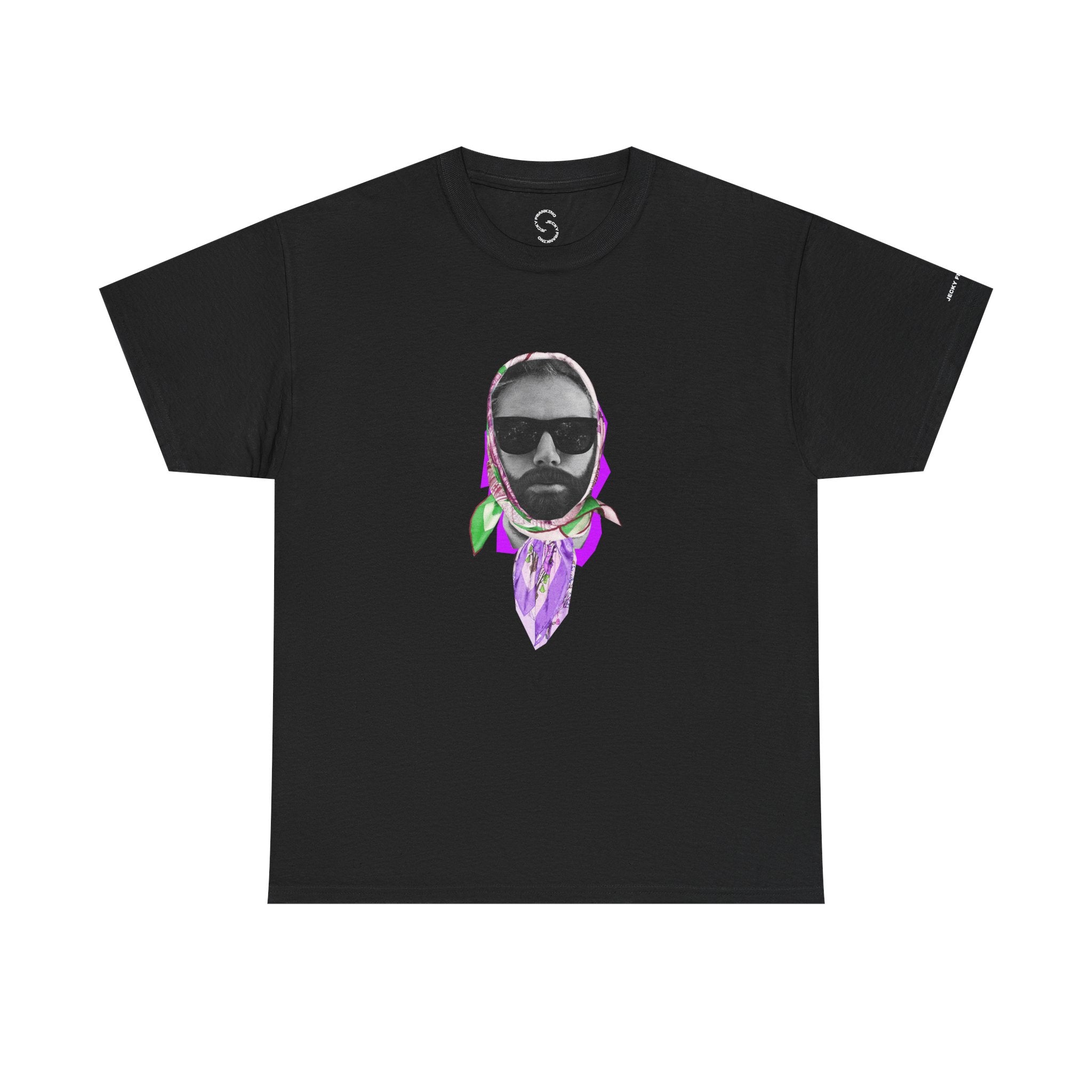 JECKY Fuxia FOULARD  Man  T-Shirt | Retro Portrait, Sunglasses, Vaporwave Accent