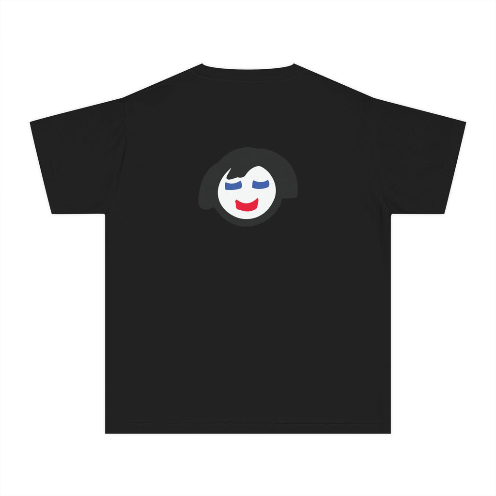 Smiling Face Graphic Youth Tee | Minimal Emoji Back Print