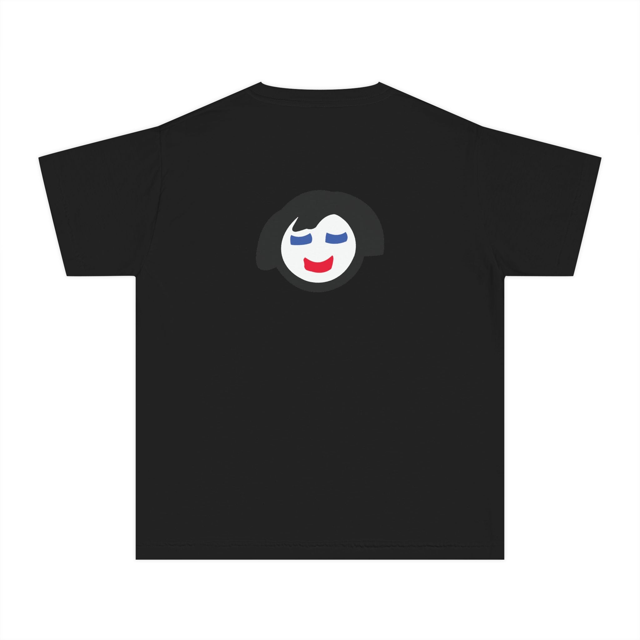 Smiling Face Graphic Youth Tee | Minimal Emoji Back Print