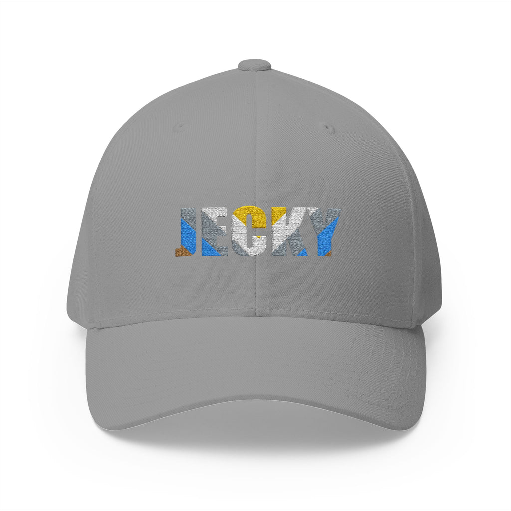 JECKY Text Patch Cap | Embroidered Baseball Hat, Winking Back Detail