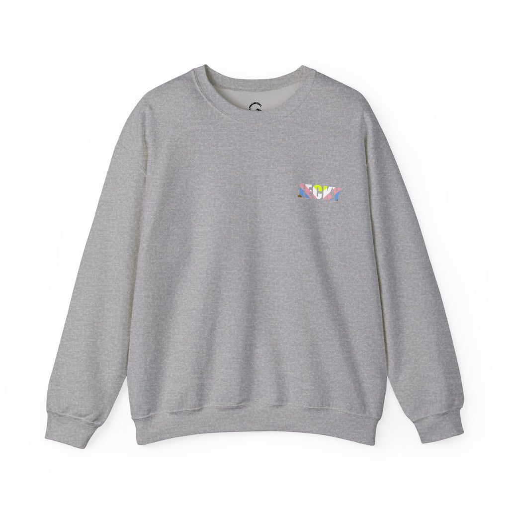 Pastel Smiley Rainbow Crewneck Sweatshirt | Soft Cloud Face Design