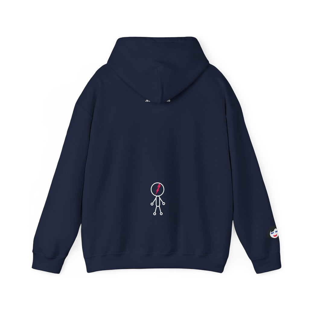 Smiling Rainbow Face JECKY FRANKINO Hoodie | Minimal Pastel Graphic Sweatshirt