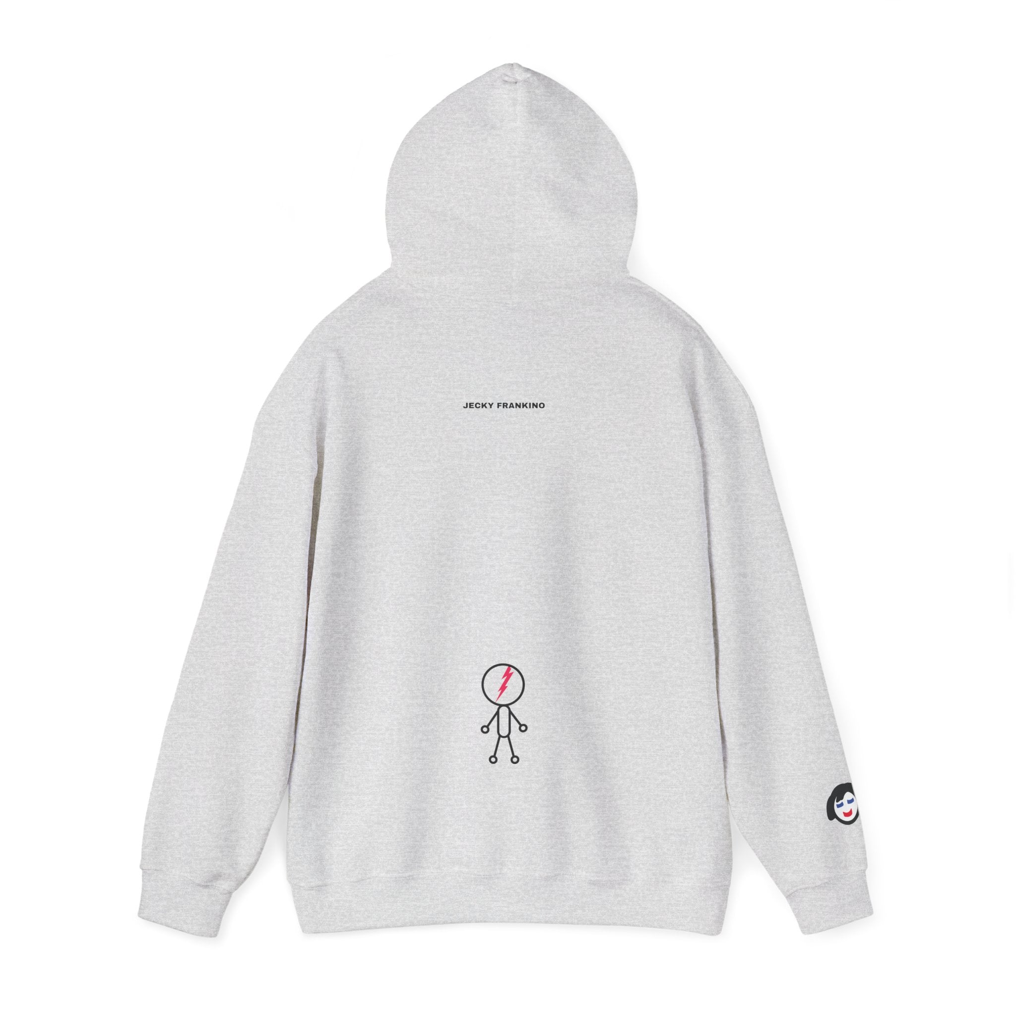 Smiling Rainbow Face JECKY FRANKINO Hoodie | Minimal Pastel Graphic Sweatshirt