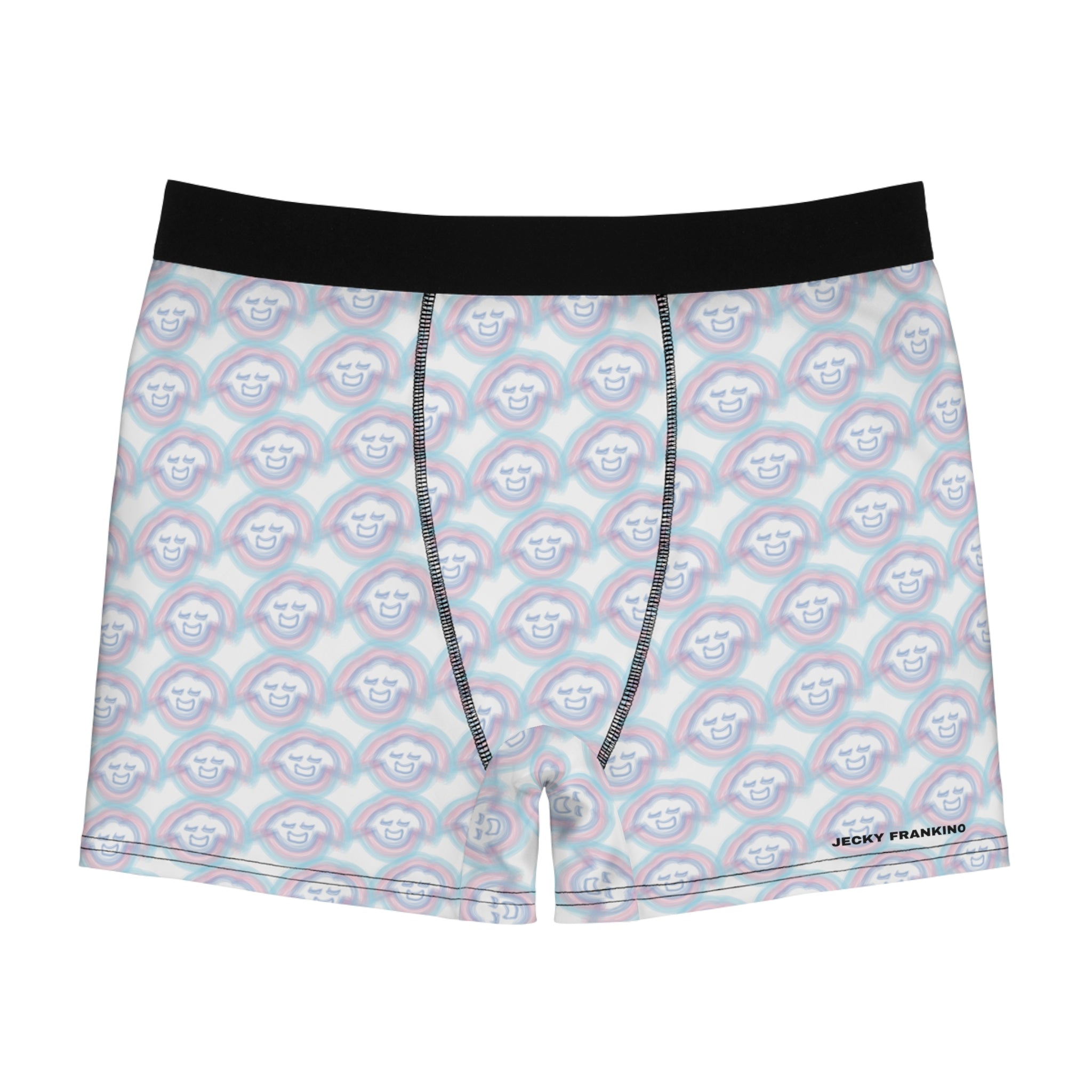 Smiling Monkey Pattern Boxer Briefs | All-Over Print Trippy Retro Face