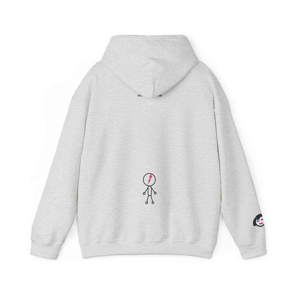 Smiling Rainbow Face JECKY FRANKINO Hoodie | Minimal Pastel Graphic Sweatshirt