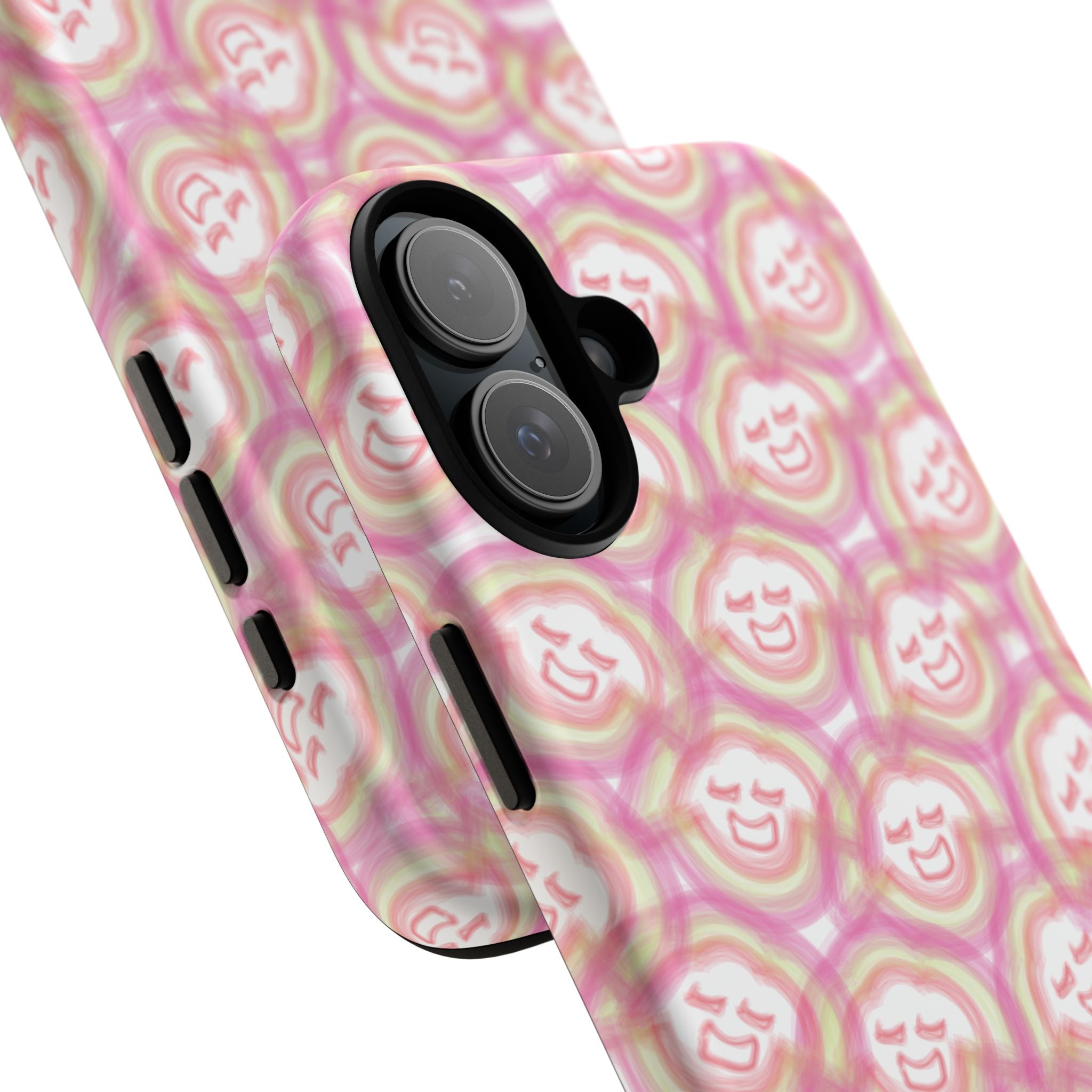 Pink Smiley JF Pattern Phone Case | Cute Repeating Emoji Design