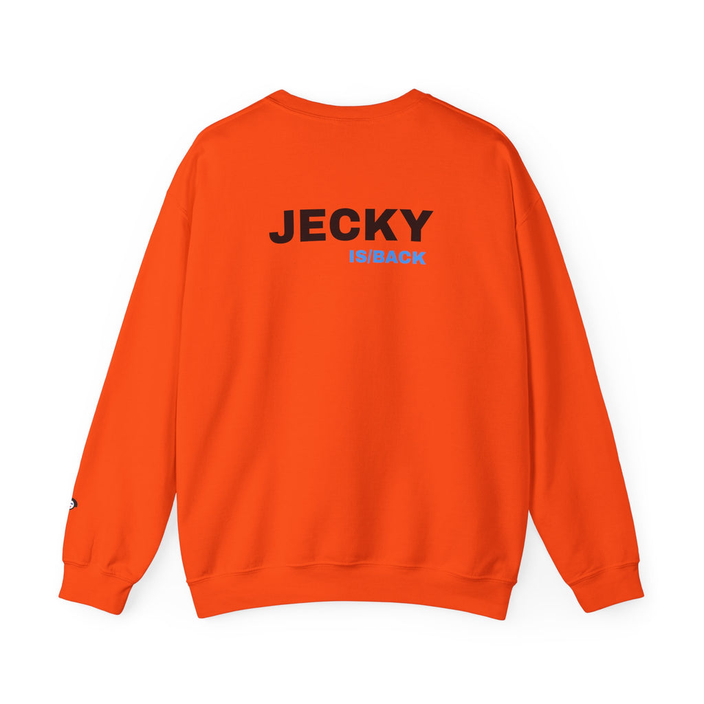 JECKY is/back Crewneck Sweatshirt | Minimal Back Text Design