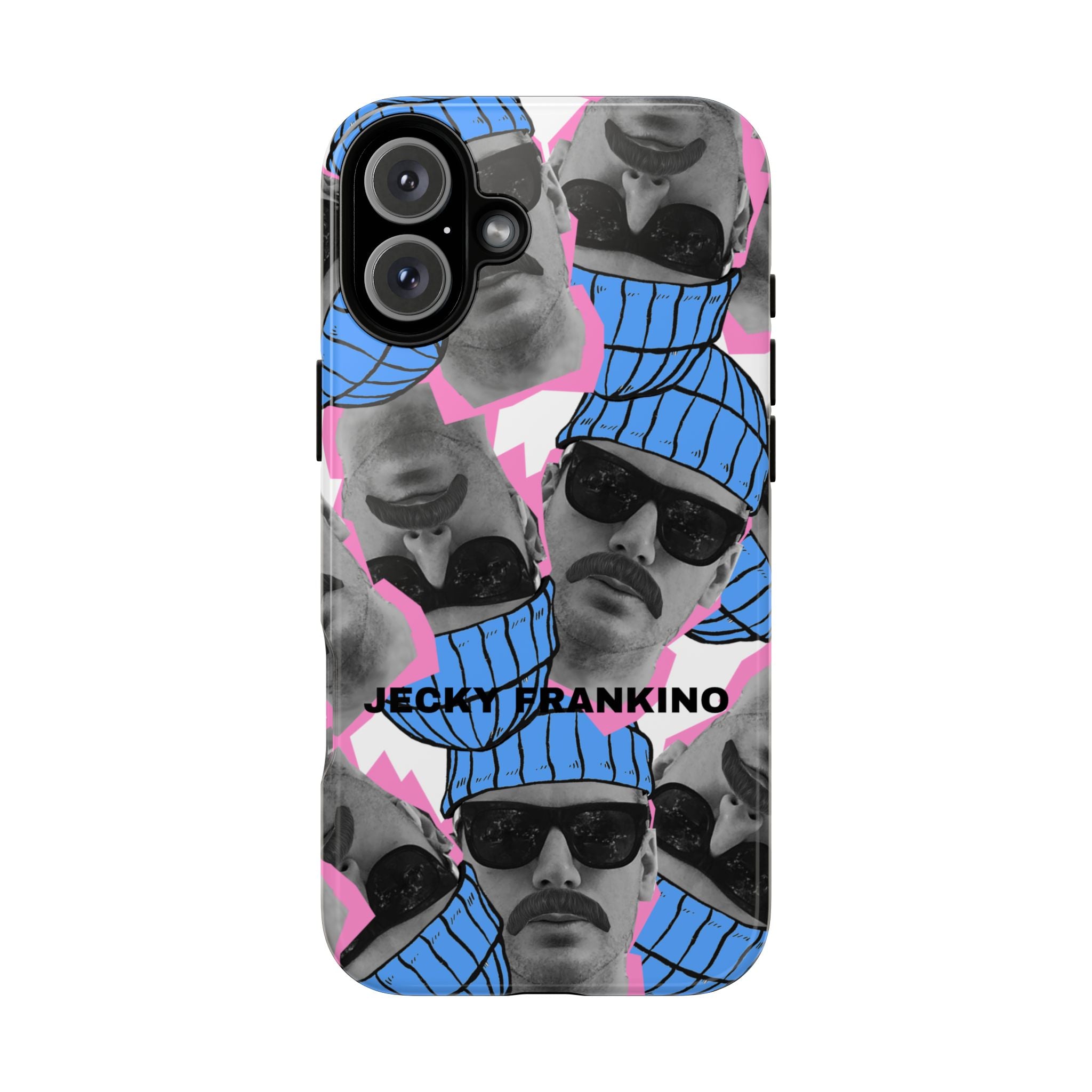 Retro Beanie Portraits phone case | iPhone protective case, quirky face collage