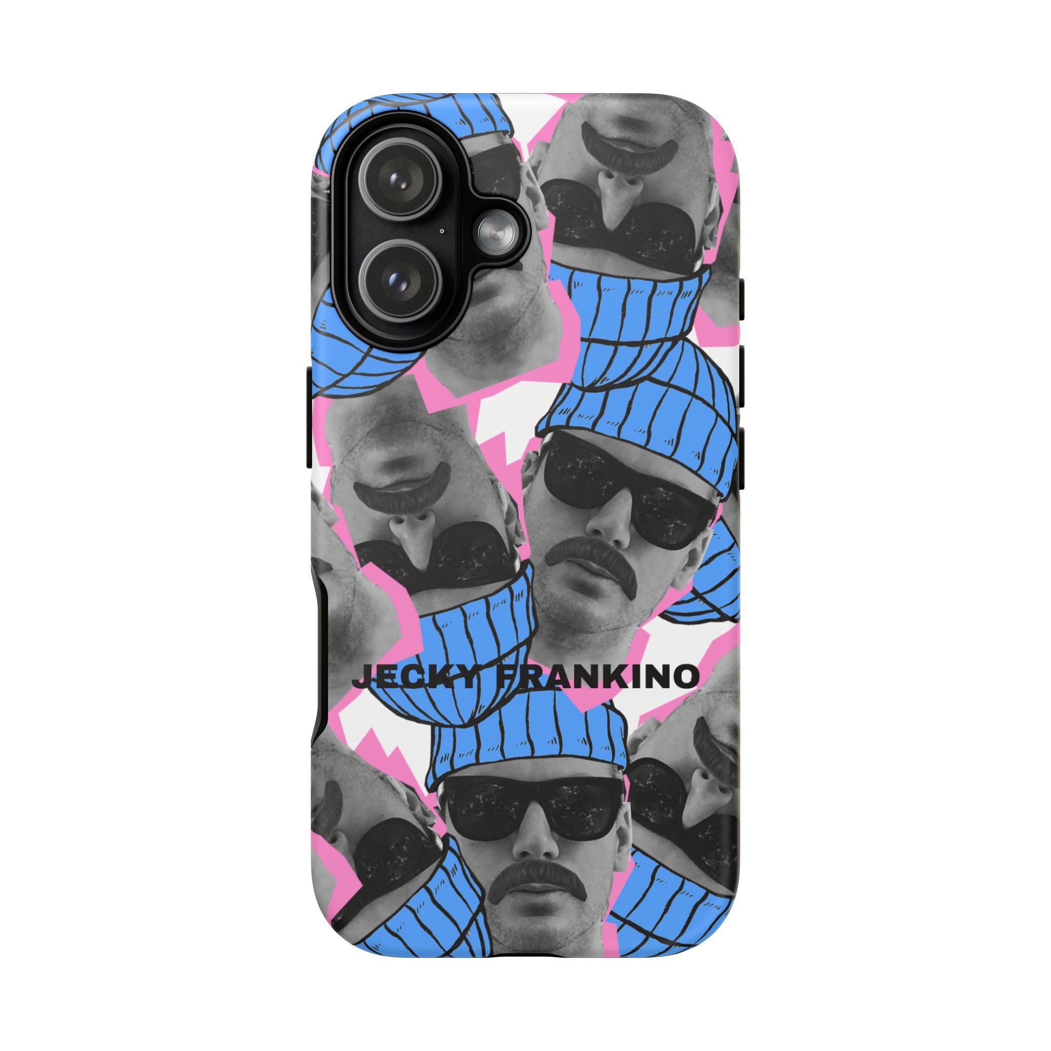 Retro Beanie Portraits phone case | iPhone protective case, quirky face collage