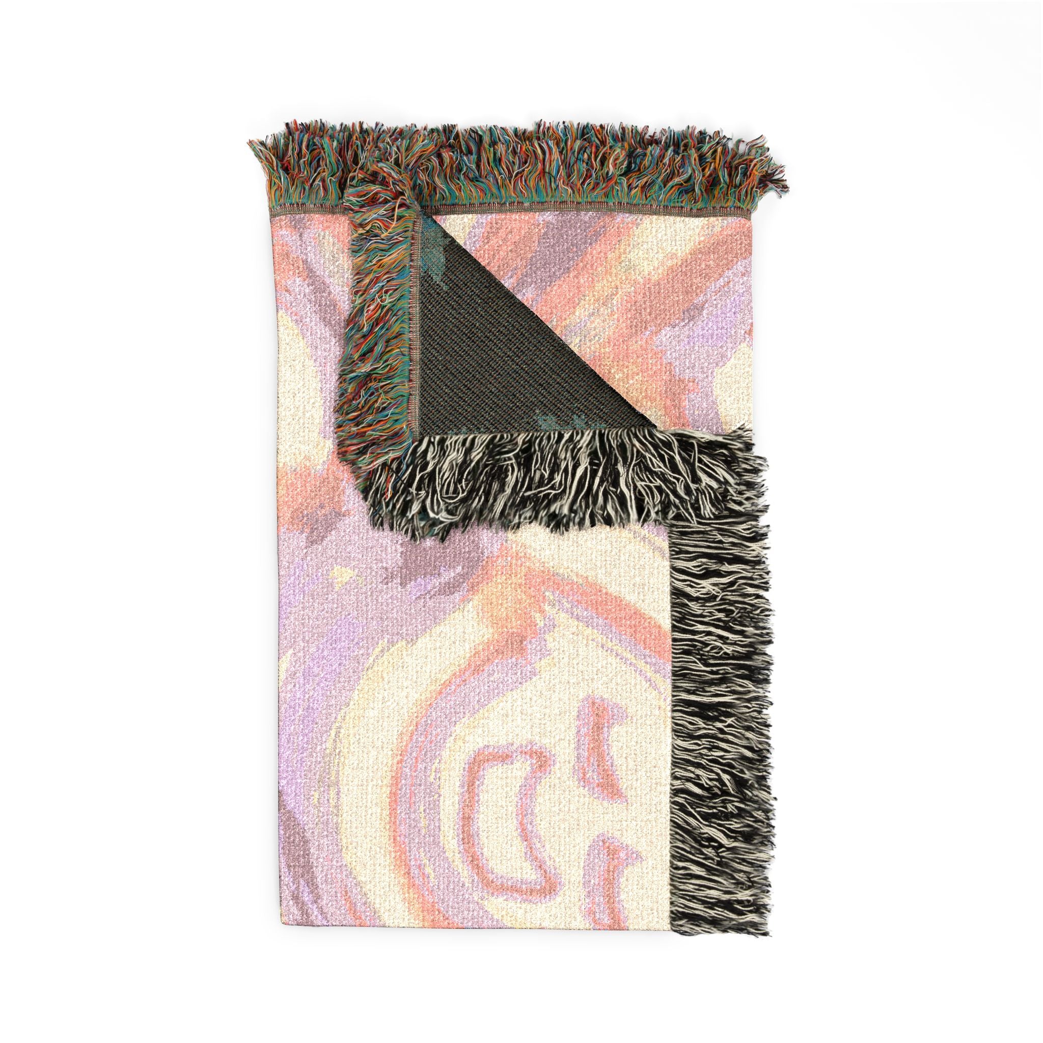 Smiling Face JF Pattern Woven Blanket | Pastel Abstract Smiley Throw