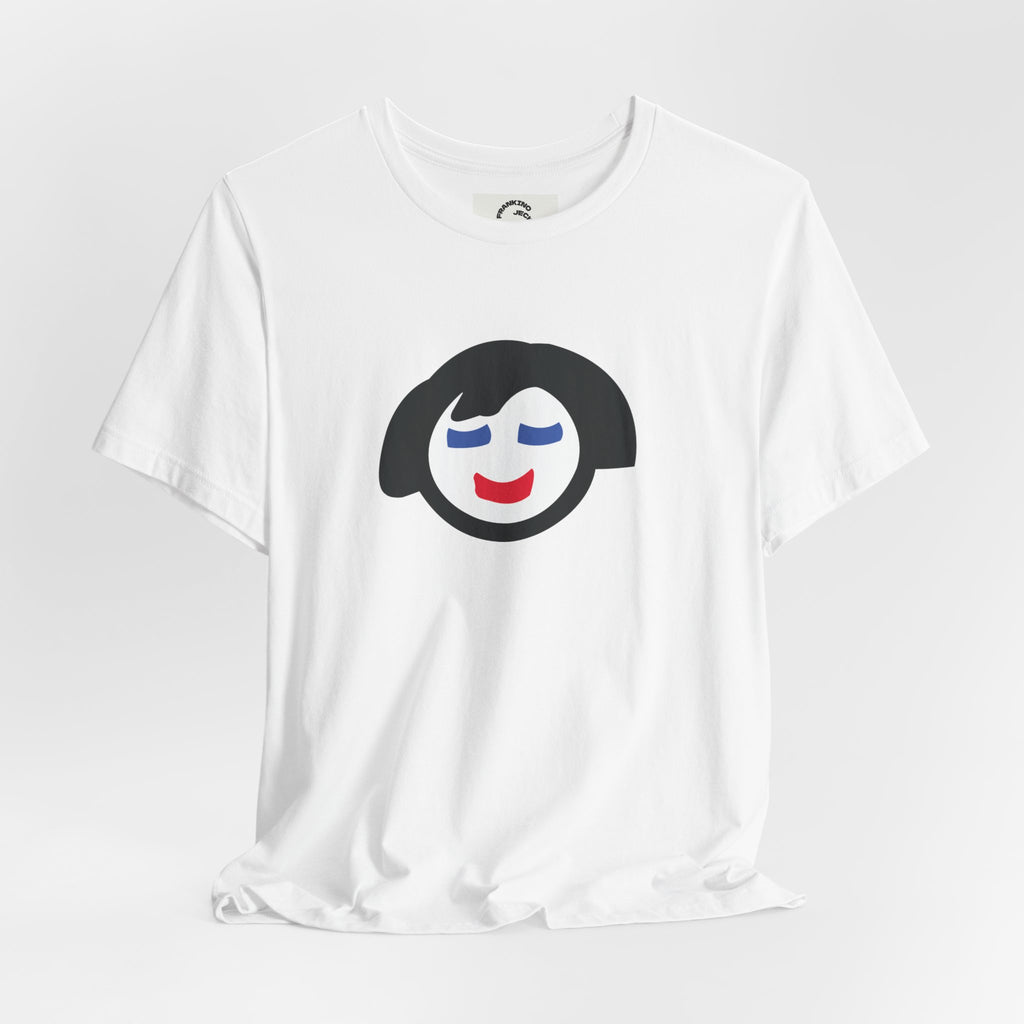 Minimalist Smiling Face Graphic Tee — Cute Peaceful Emoji T-Shirt