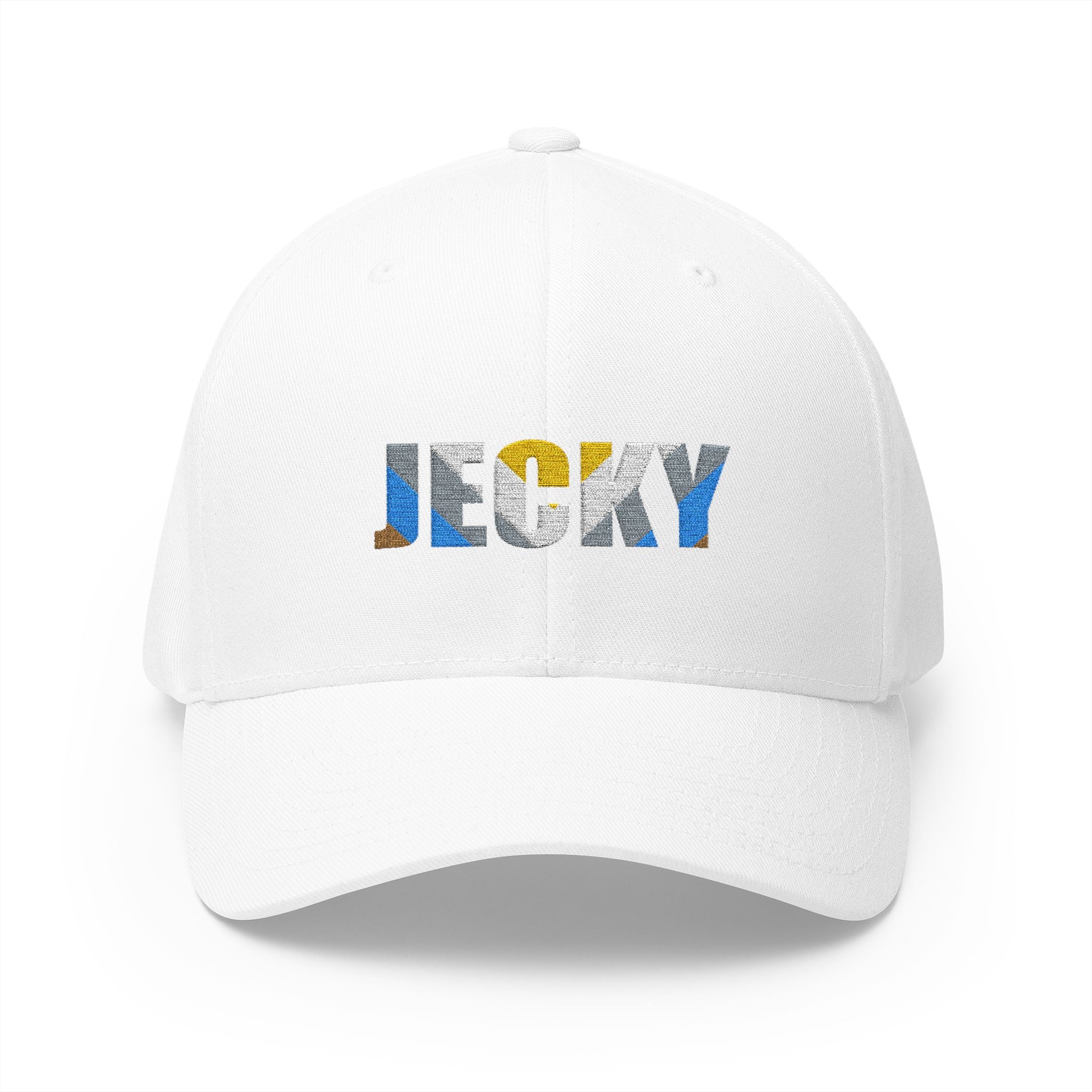 JECKY Text Patch Cap | Embroidered Baseball Hat, Winking Back Detail