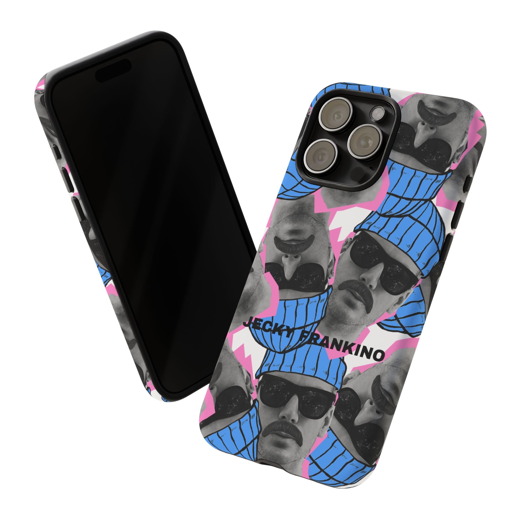 Retro Beanie Portraits phone case | iPhone protective case, quirky face collage