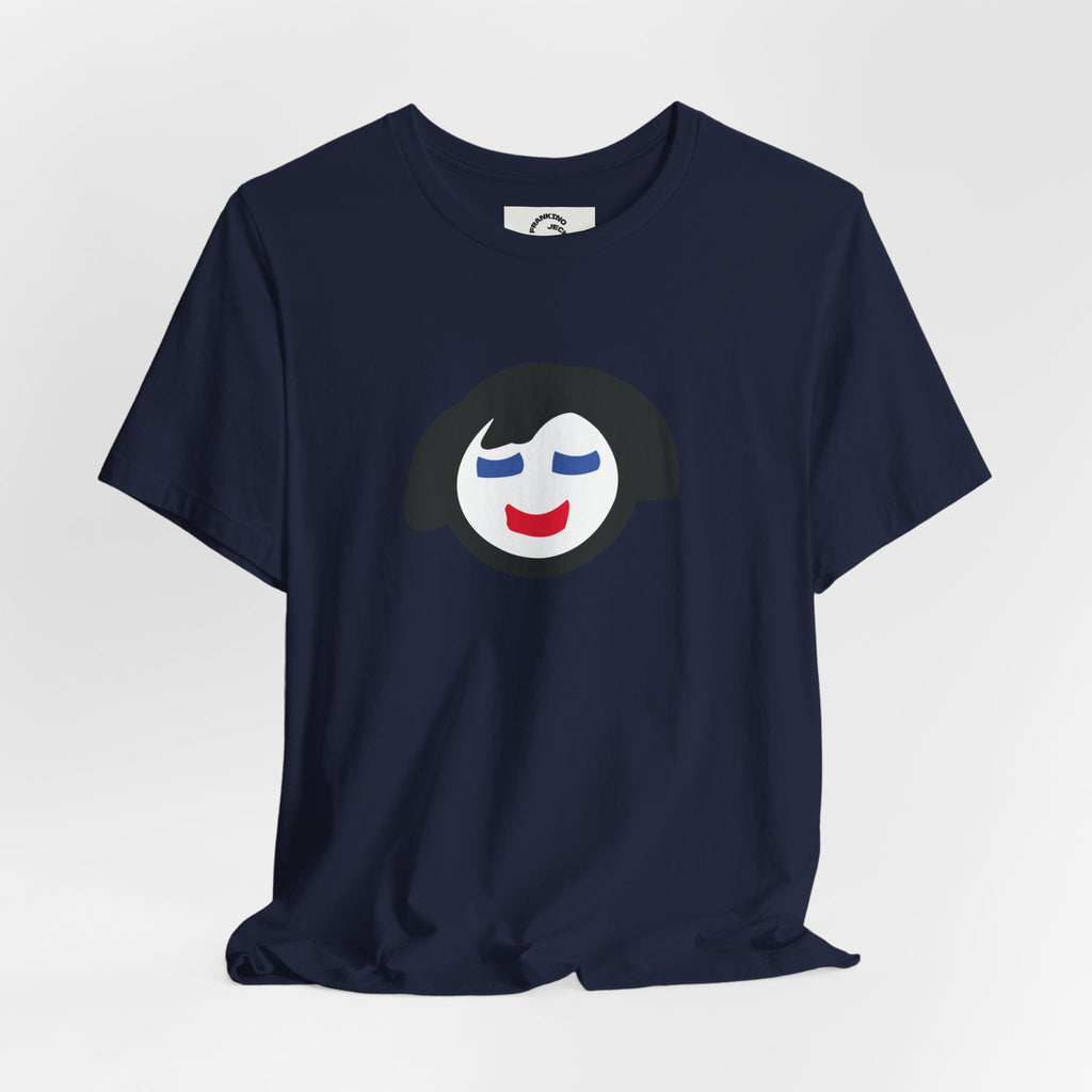 Minimalist Smiling Face Graphic Tee — Cute Peaceful Emoji T-Shirt