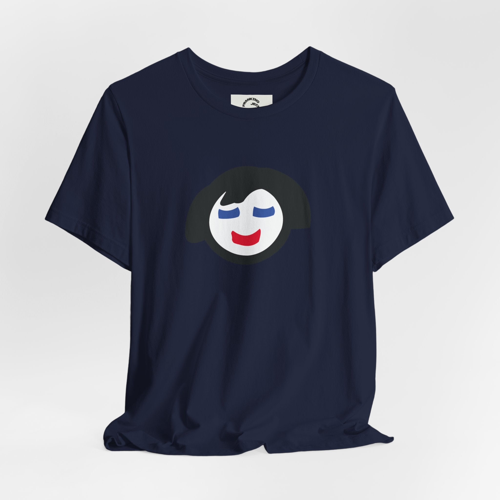 Minimalist Smiling Face Graphic Tee — Cute Peaceful Emoji T-Shirt