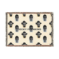 Woven Blanket | Repeating  Jerky FaceDesign, Neutral Tones