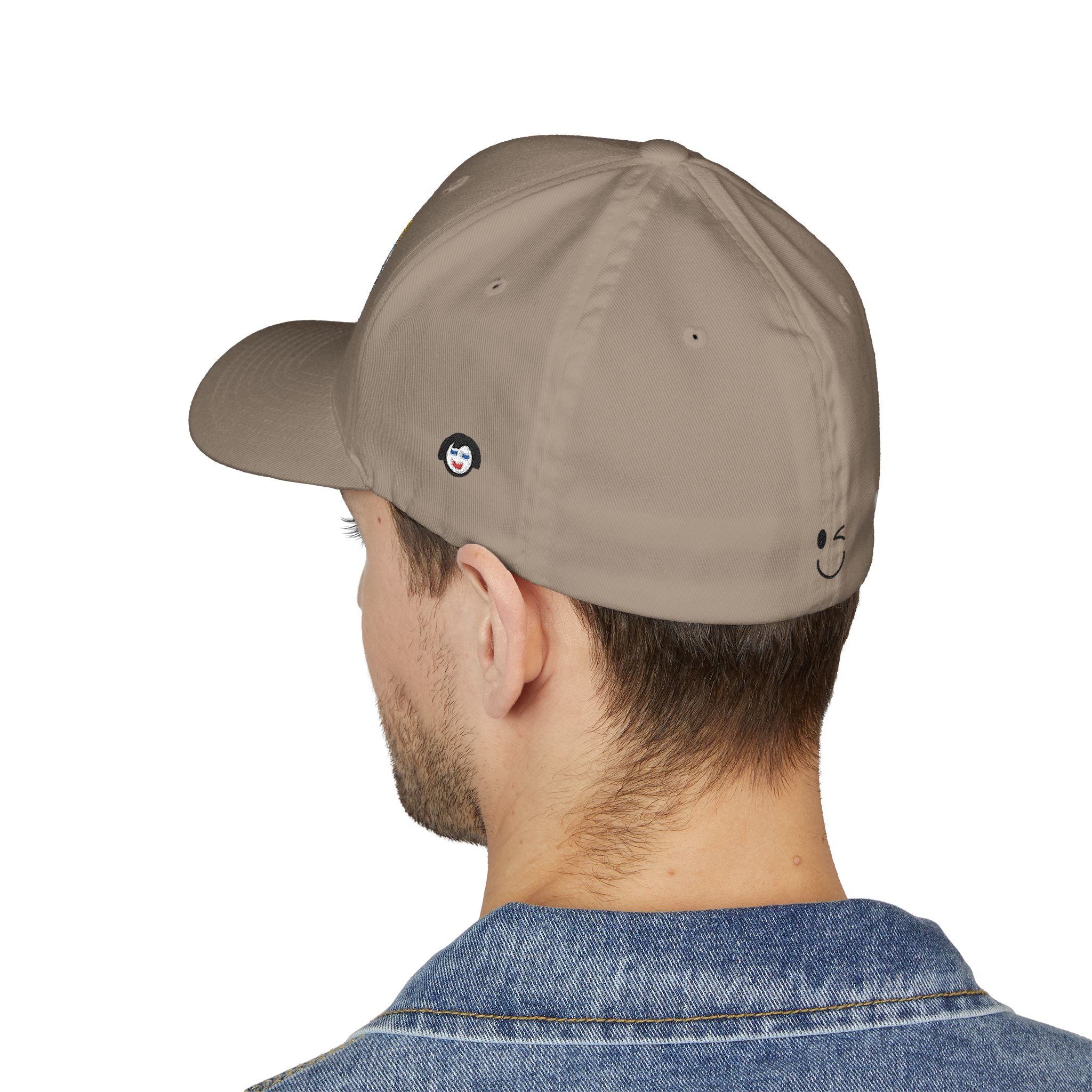 JECKY Text Patch Cap | Embroidered Baseball Hat, Winking Back Detail