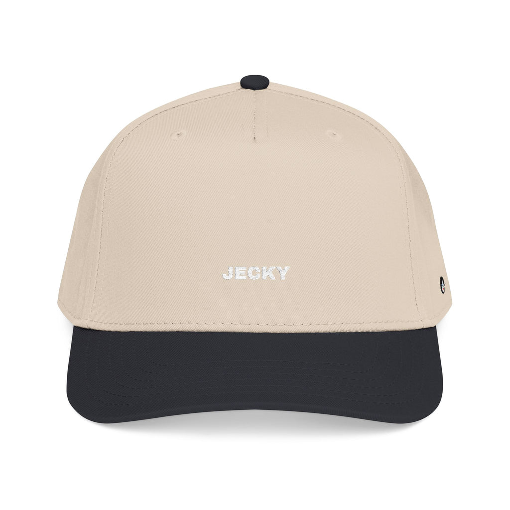 Yellow Script Logo Mid Profile Baseball Cap | Two-Tone Brim, Embroidered Back Logo