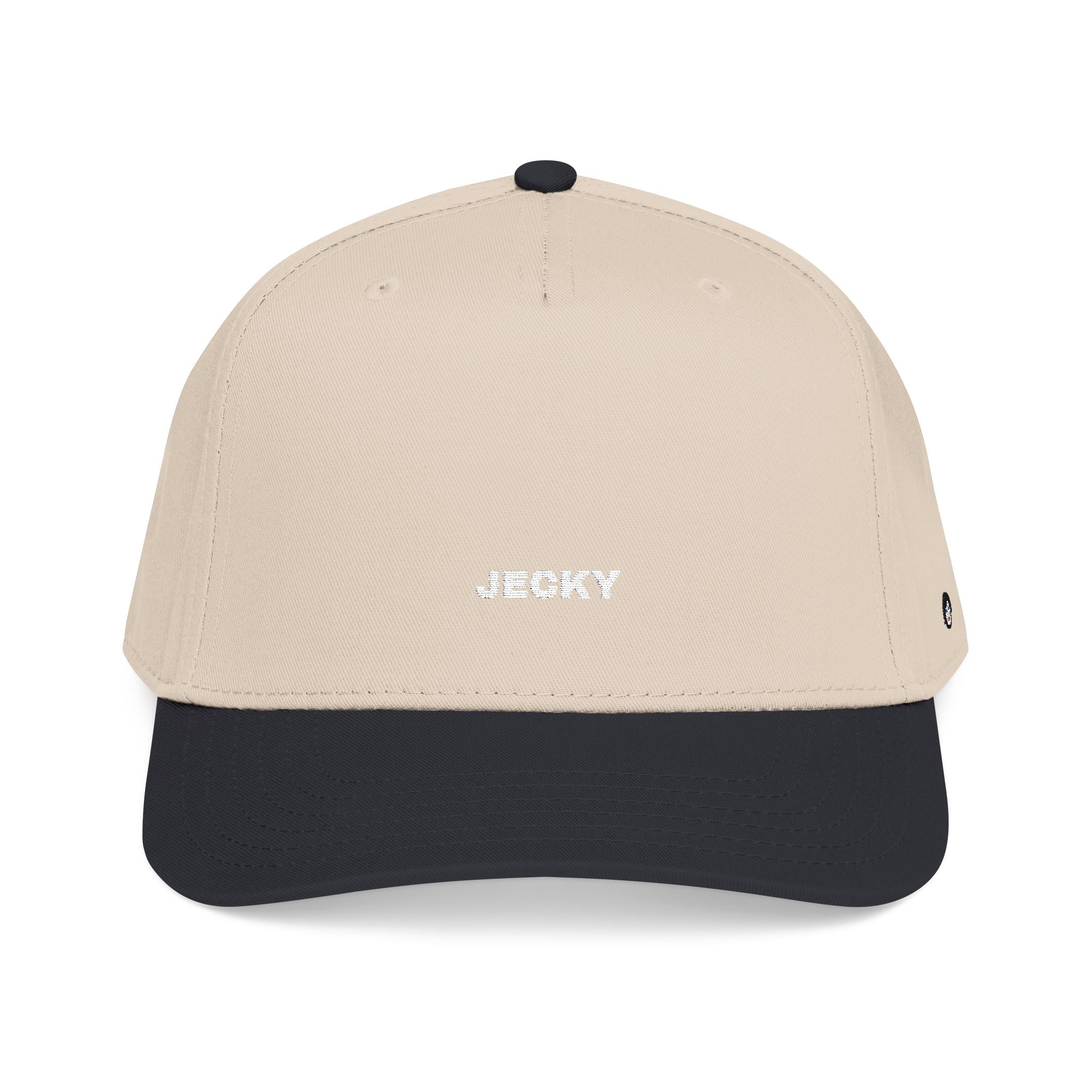 Yellow Script Logo Mid Profile Baseball Cap | Two-Tone Brim, Embroidered Back Logo