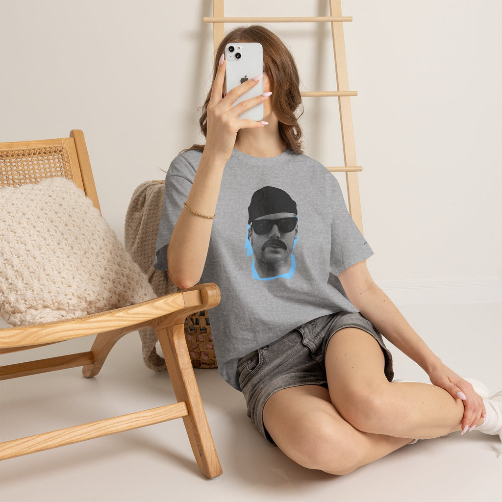JECKY BLACK Beanie  Man  T-Shirt | Retro Portrait, Sunglasses, Vaporwave Accent