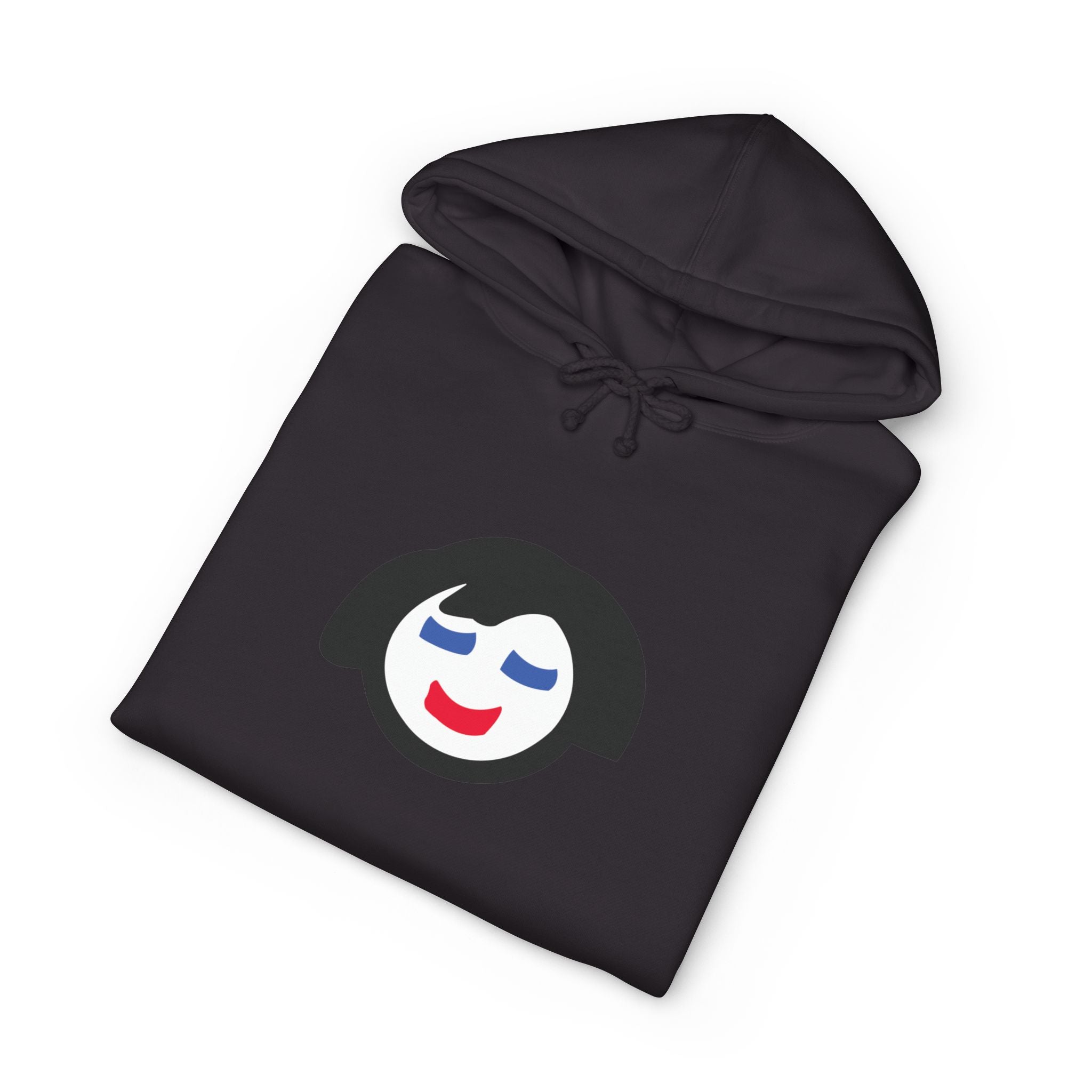 Smiling Face Graphic Hoodie | Minimal Portrait, White Hooded Sweatshirt