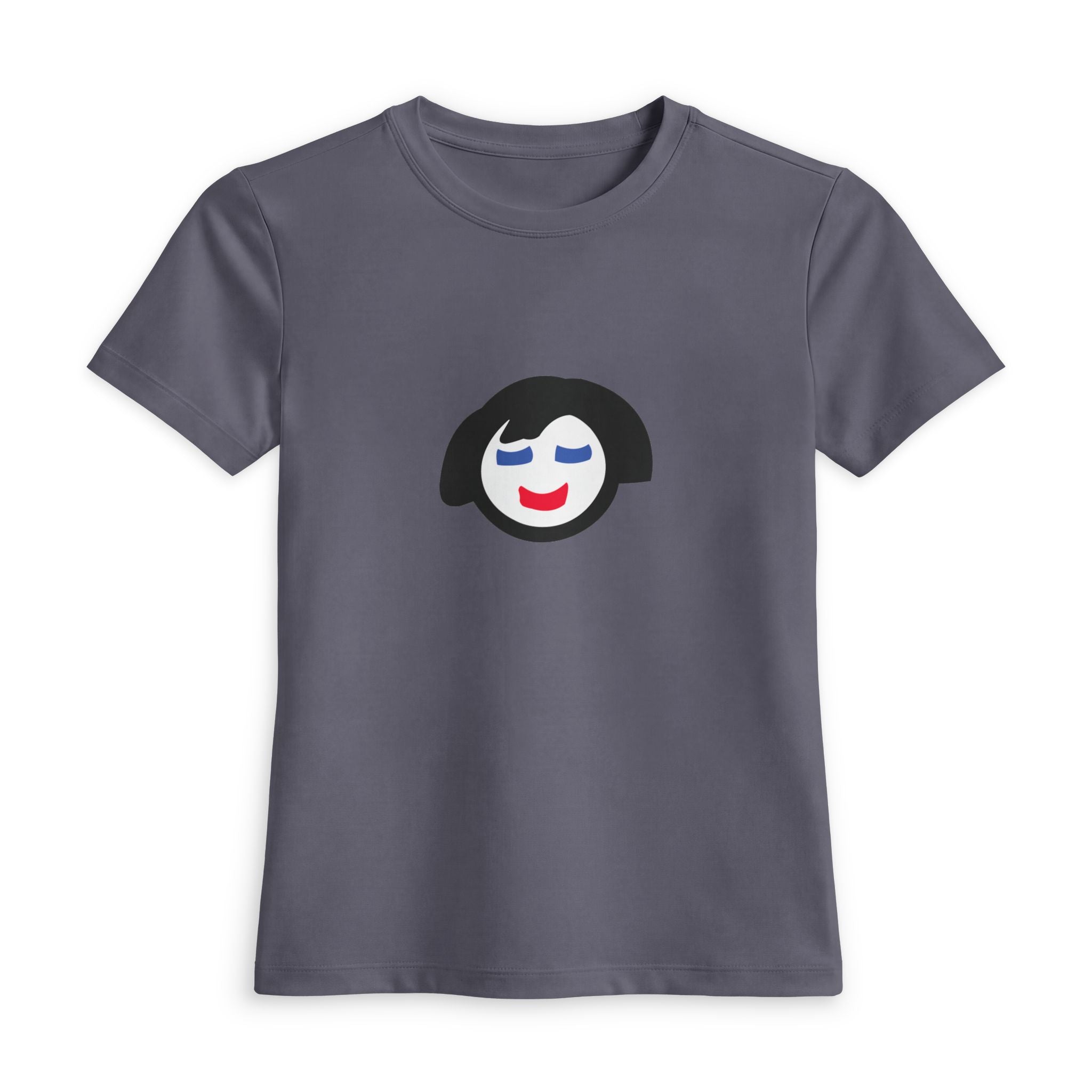 Smiling Face Jecky Frankino Tee | Black Women's Fitted T-Shirt
