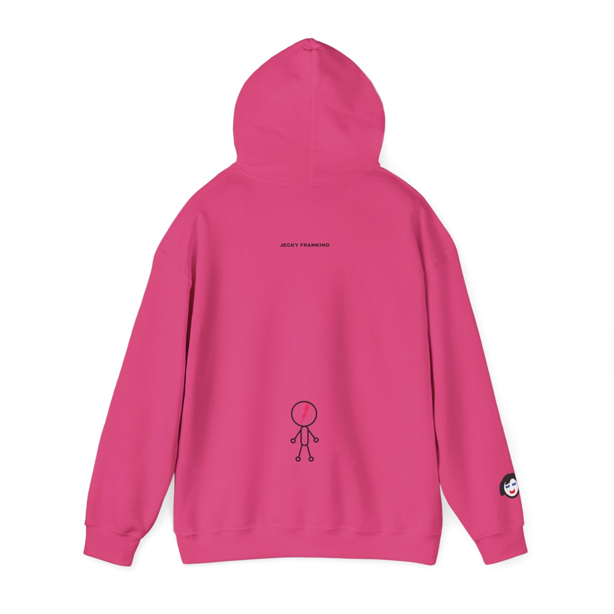Smiling Rainbow Face JECKY FRANKINO Hoodie | Minimal Pastel Graphic Sweatshirt