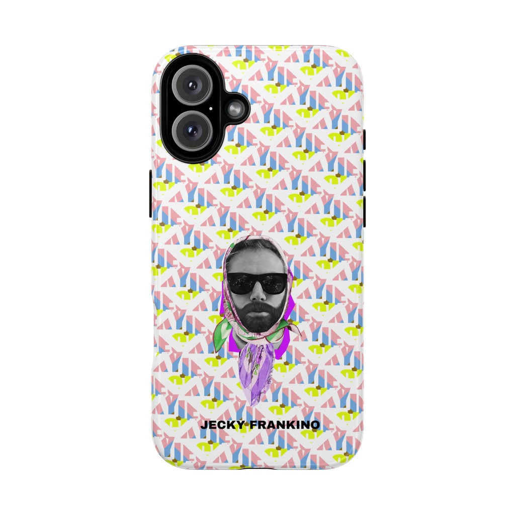 JECKY Retro Geometric Pattern with Sunglass Portrait Phone Case | Tough Cases