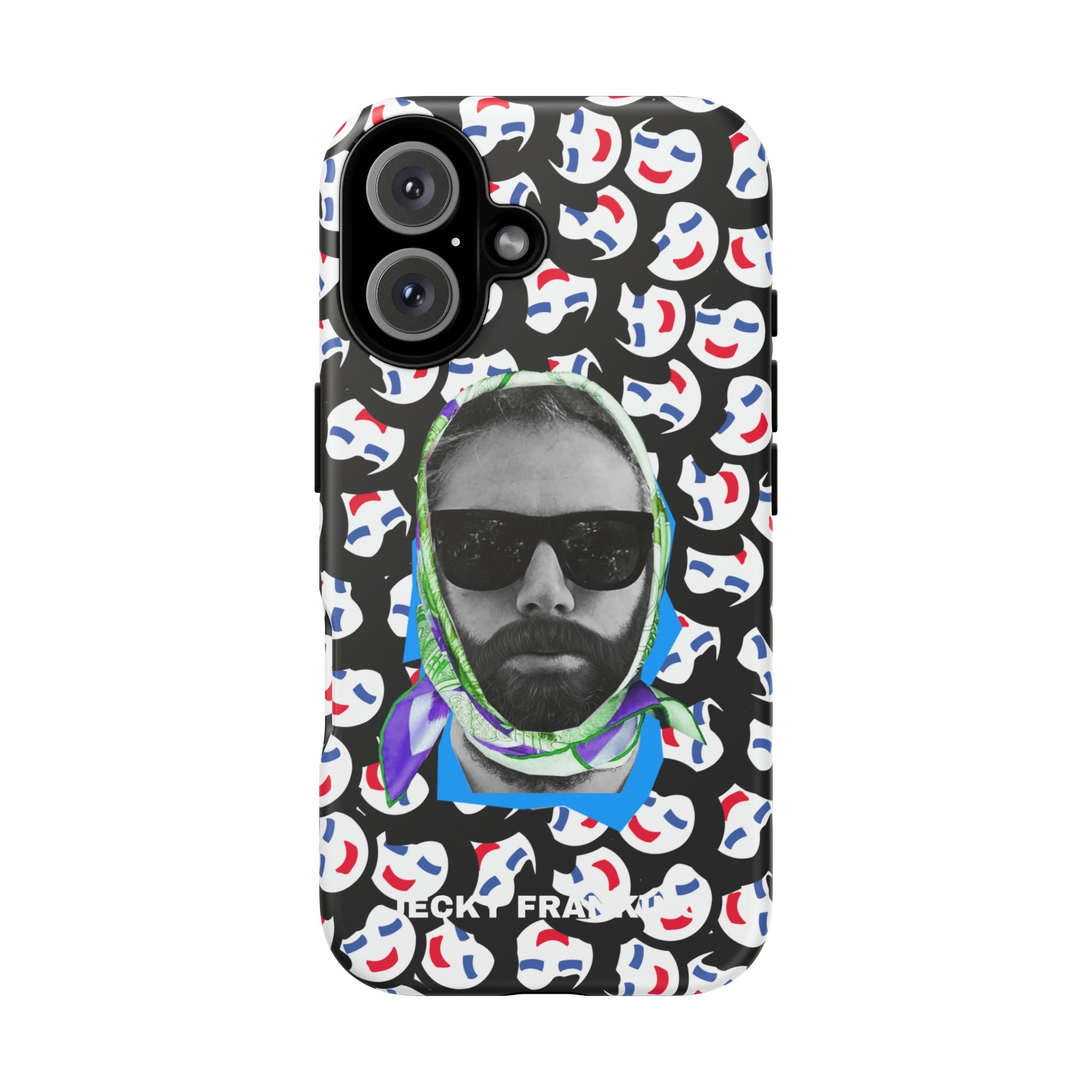 Smiling Mask Pattern Portrait Phone Case | Tough Cases