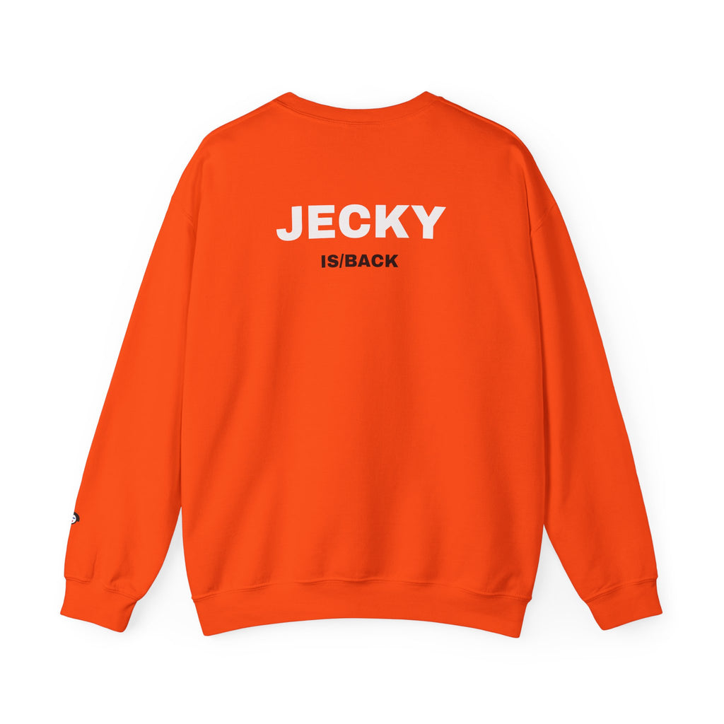 JECKY is/back Crewneck Sweatshirt | Minimal Back Text Design