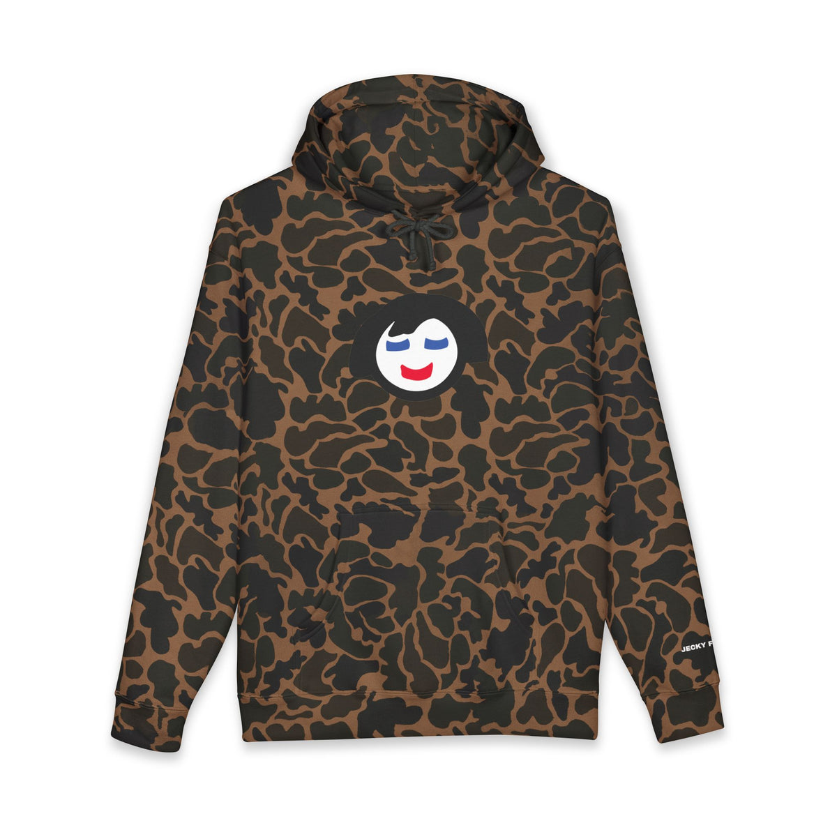 Smiling Face Graphic Hoodie | Minimal Portrait, White Hooded Sweatshirt