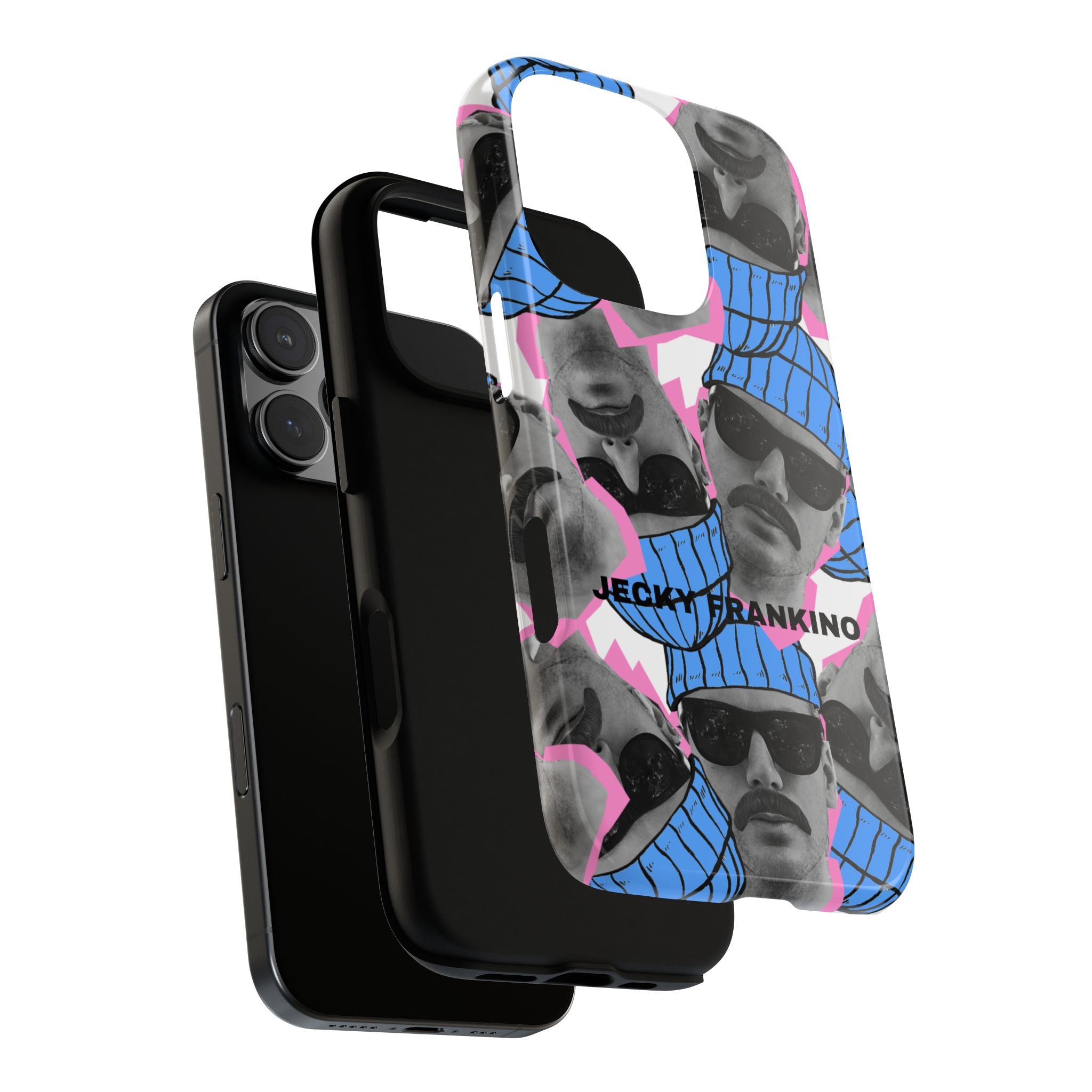 Retro Beanie Portraits phone case | iPhone protective case, quirky face collage